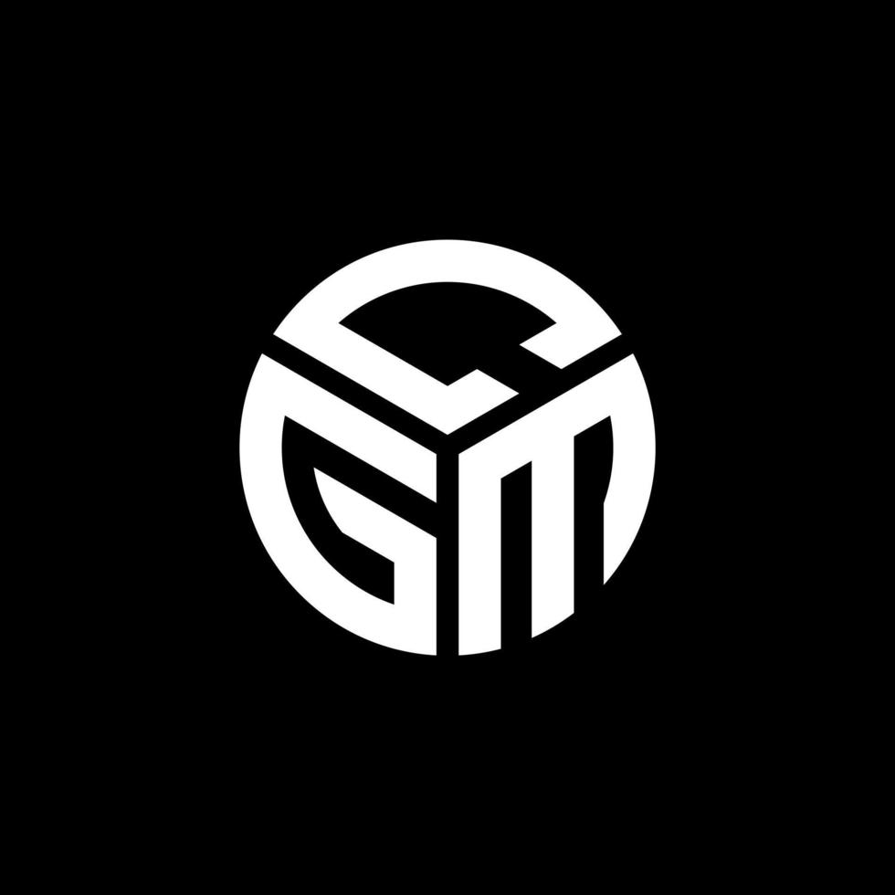 diseño de logotipo de letra cgm sobre fondo negro. concepto de logotipo de letra de iniciales creativas cgm. diseño de carta cgm. vector