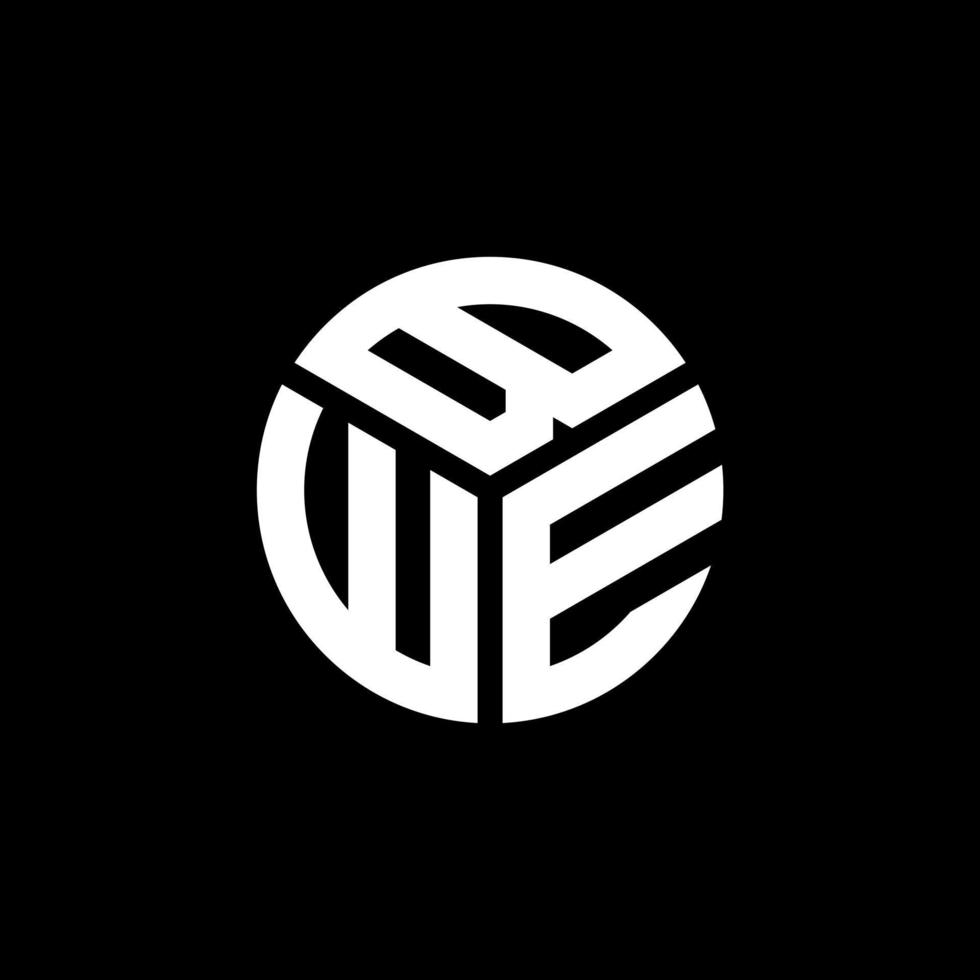 diseño de logotipo de letra bwe sobre fondo negro. concepto de logotipo de letra de iniciales creativas bwe. diseño de letras bwe. vector