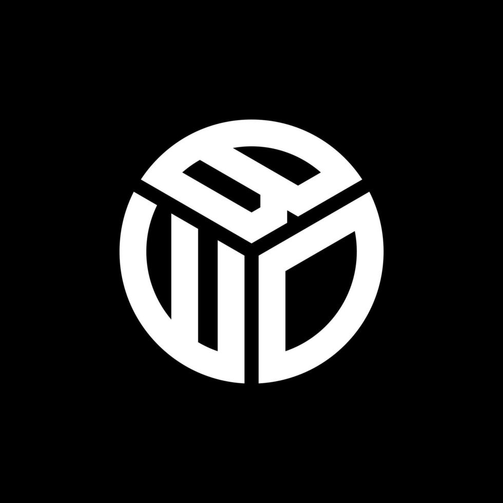 diseño de logotipo de letra bwo sobre fondo negro. concepto de logotipo de letra de iniciales creativas bwo. diseño de letras bwo. vector