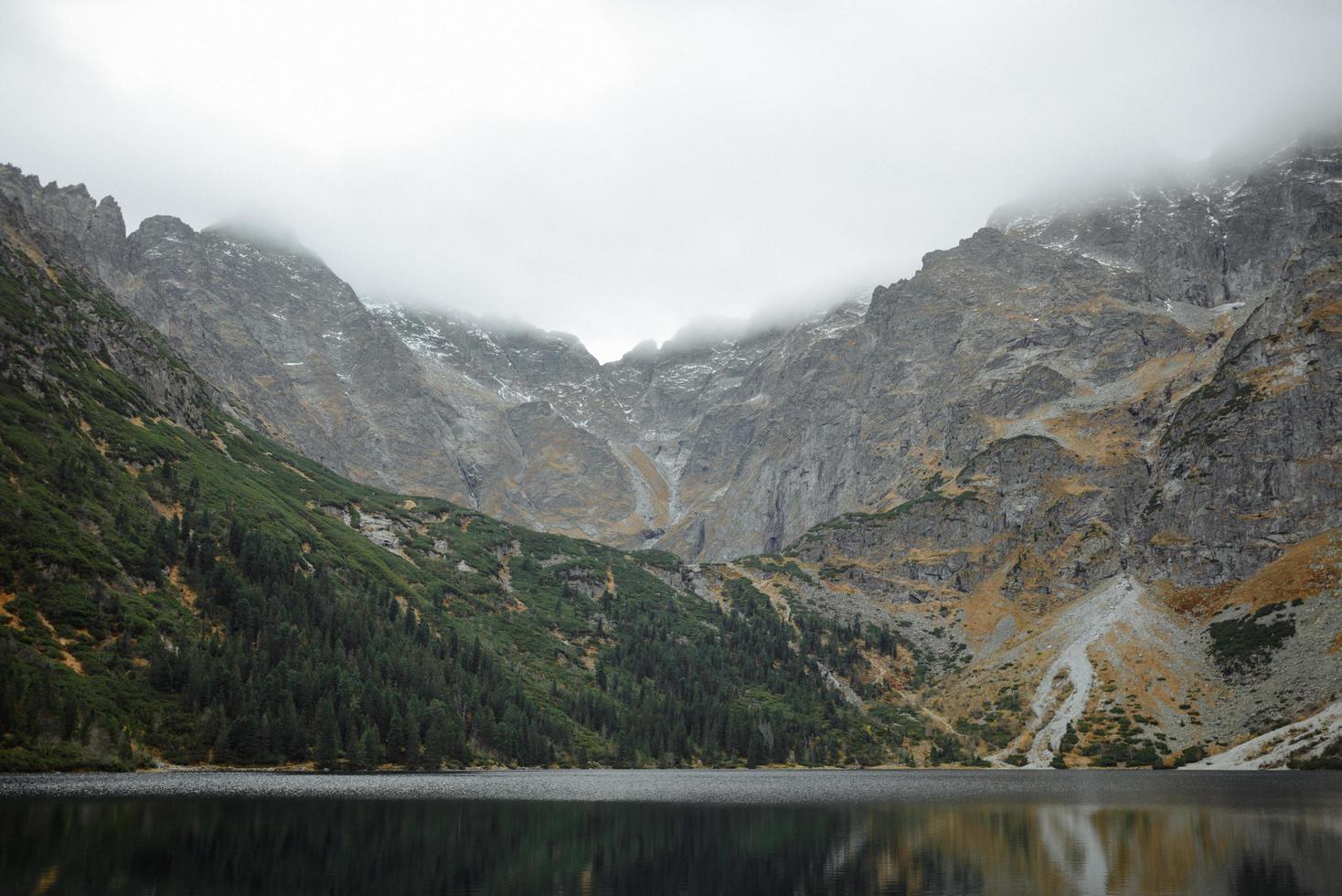 Beautiful lake Sea eye and mountains in Poland photo