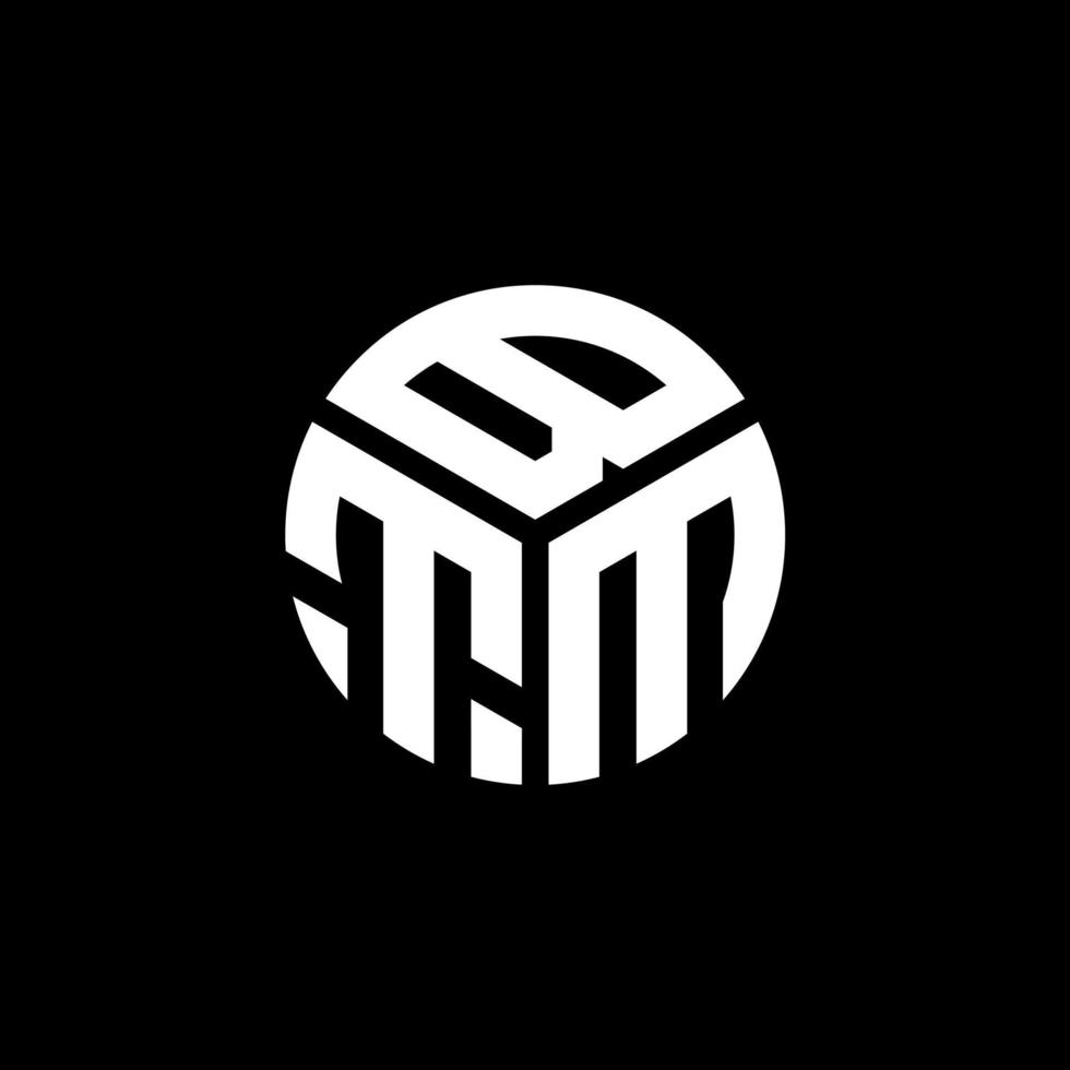 BTM letter logo design on black background. BTM creative initials letter logo concept. BTM letter design. vector