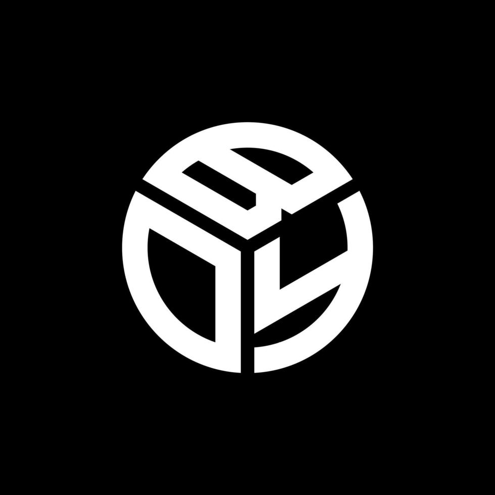 BOY letter logo design on black background. BOY creative initials