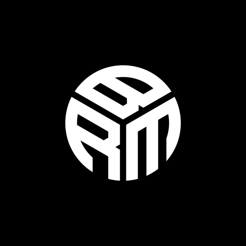 diseño de logotipo de letra brm sobre fondo negro. concepto de logotipo de letra de iniciales creativas de brm. diseño de letras brm. vector