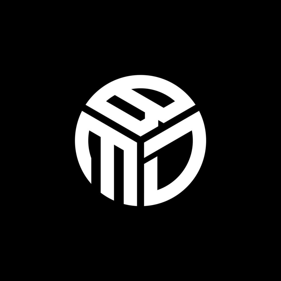 diseño de logotipo de letra bmd sobre fondo negro. concepto de logotipo de letra de iniciales creativas bmd. diseño de letras bmd. vector