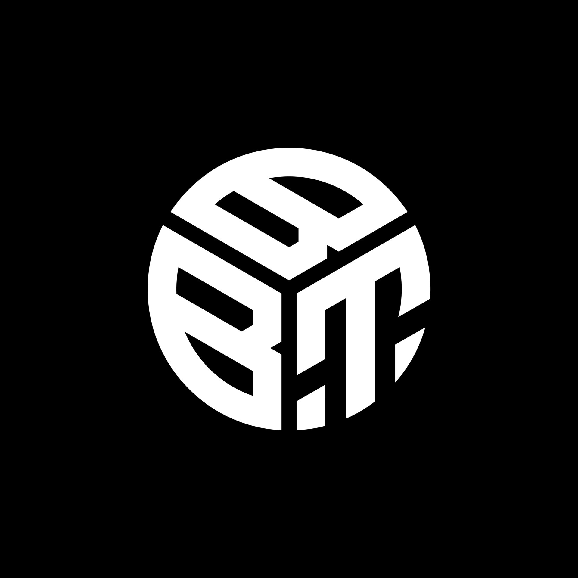 BBT letter logo design on black background. BBT creative initials