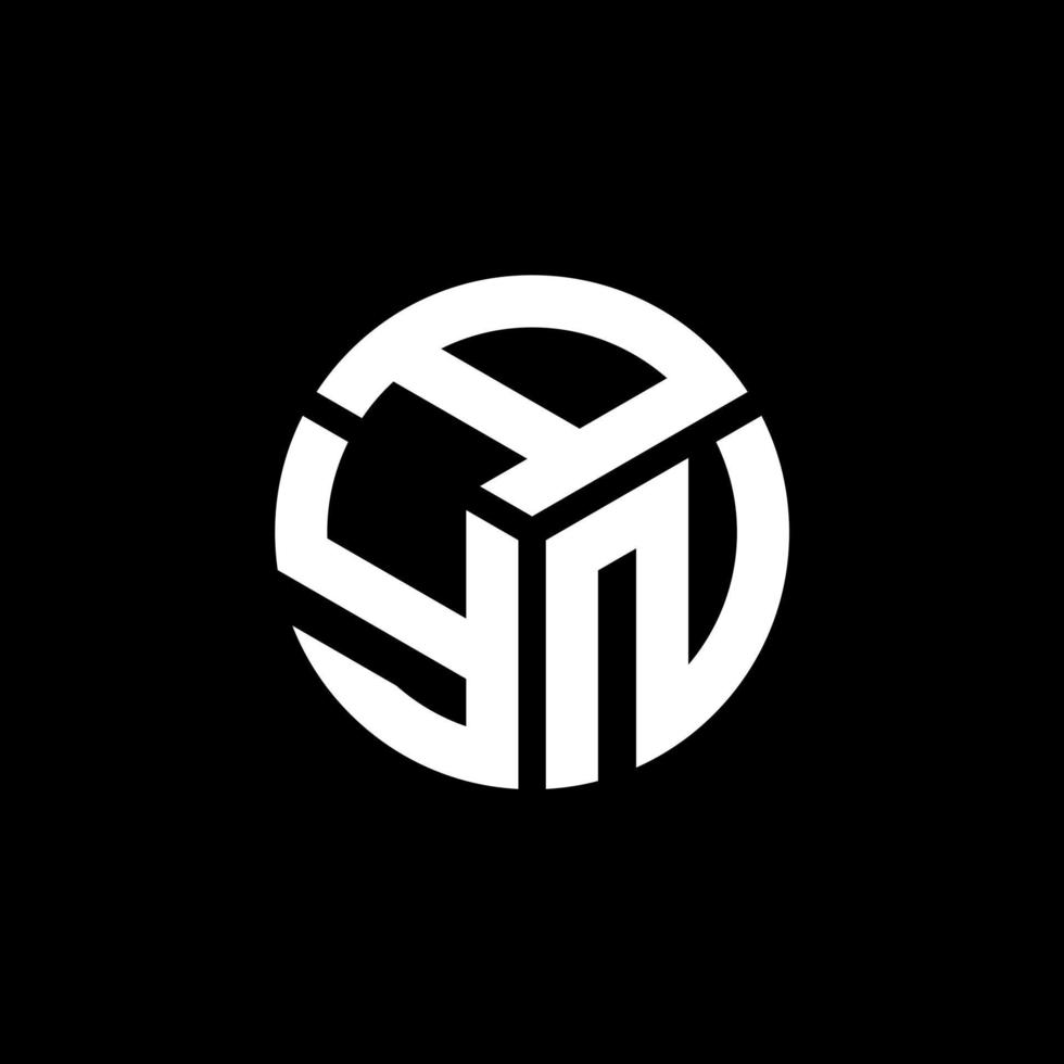AYN letter logo design on black background. AYN creative initials letter logo concept. AYN letter design. vector