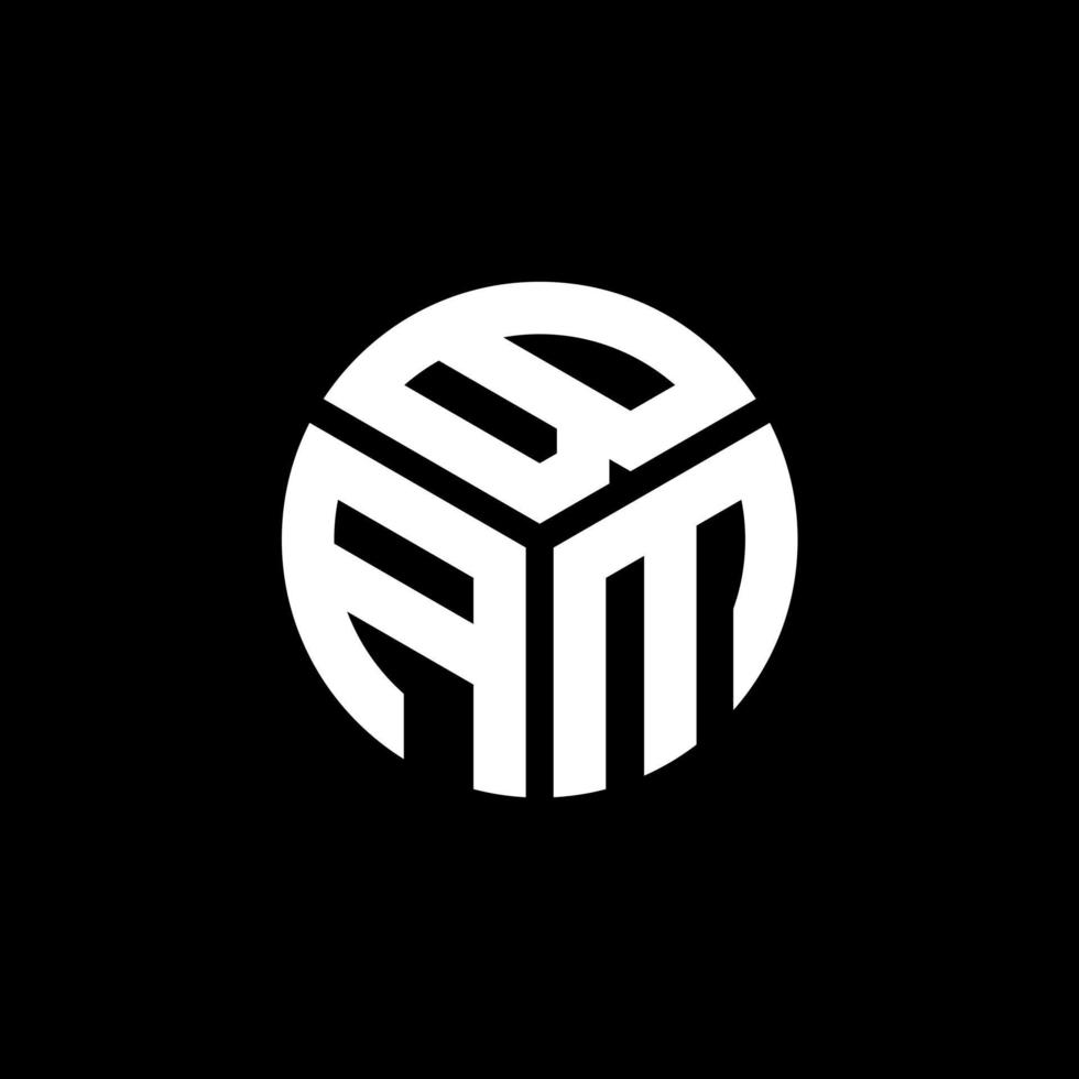 diseño de logotipo de letra bam sobre fondo negro. concepto de logotipo de letra inicial creativa bam. diseño de letras bam. vector