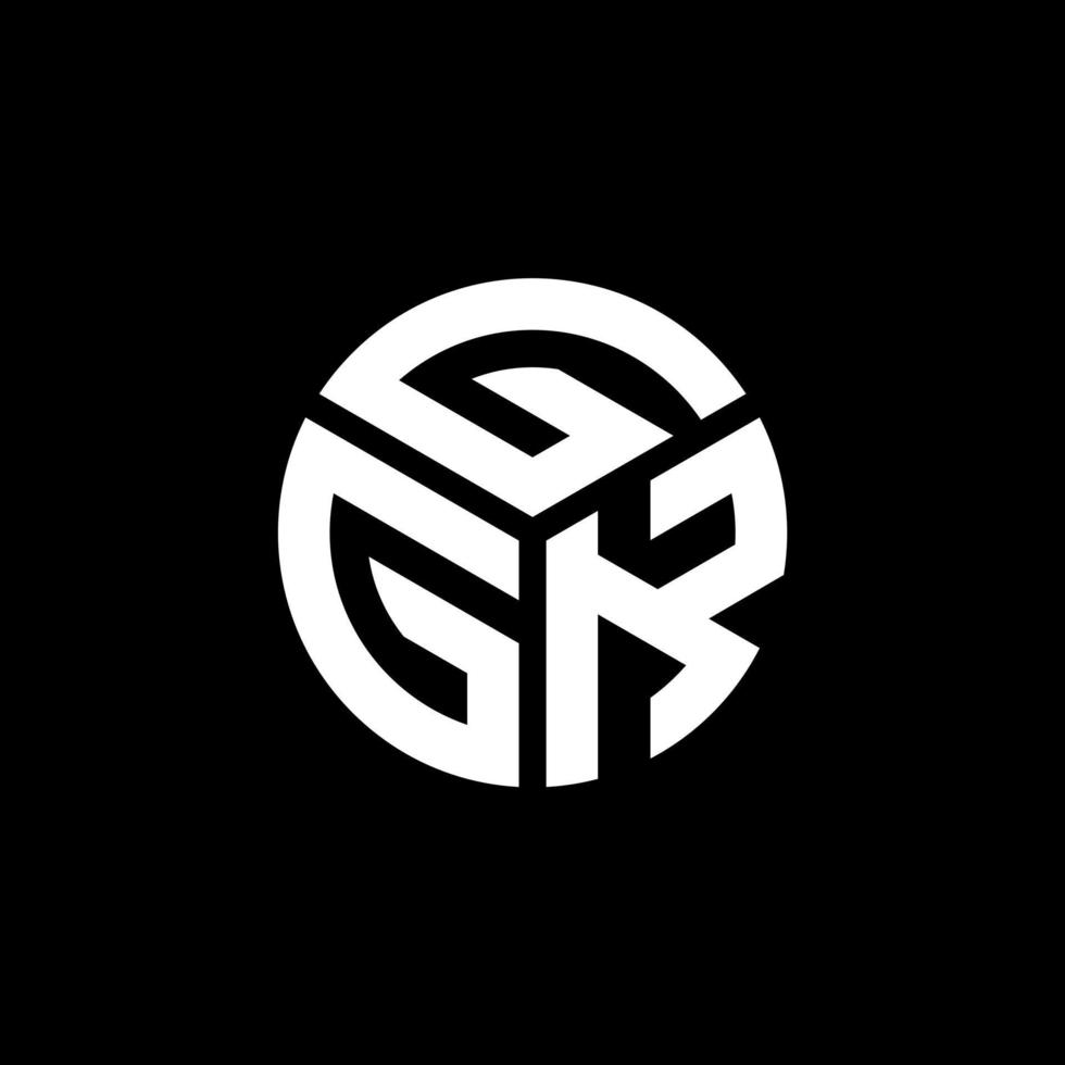 diseño de logotipo de letra ggk sobre fondo negro. concepto de logotipo de letra de iniciales creativas ggk. diseño de letras ggk. vector