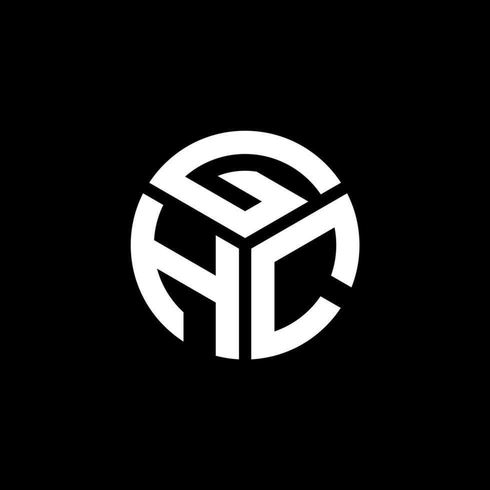 GHC letter logo design on black background. GHC creative initials