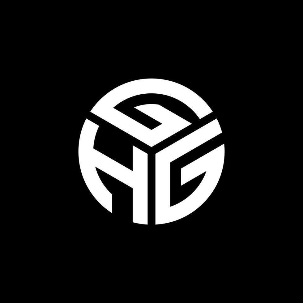 GHG letter logo design on black background. GHG creative initials letter logo concept. GHG letter design. vector