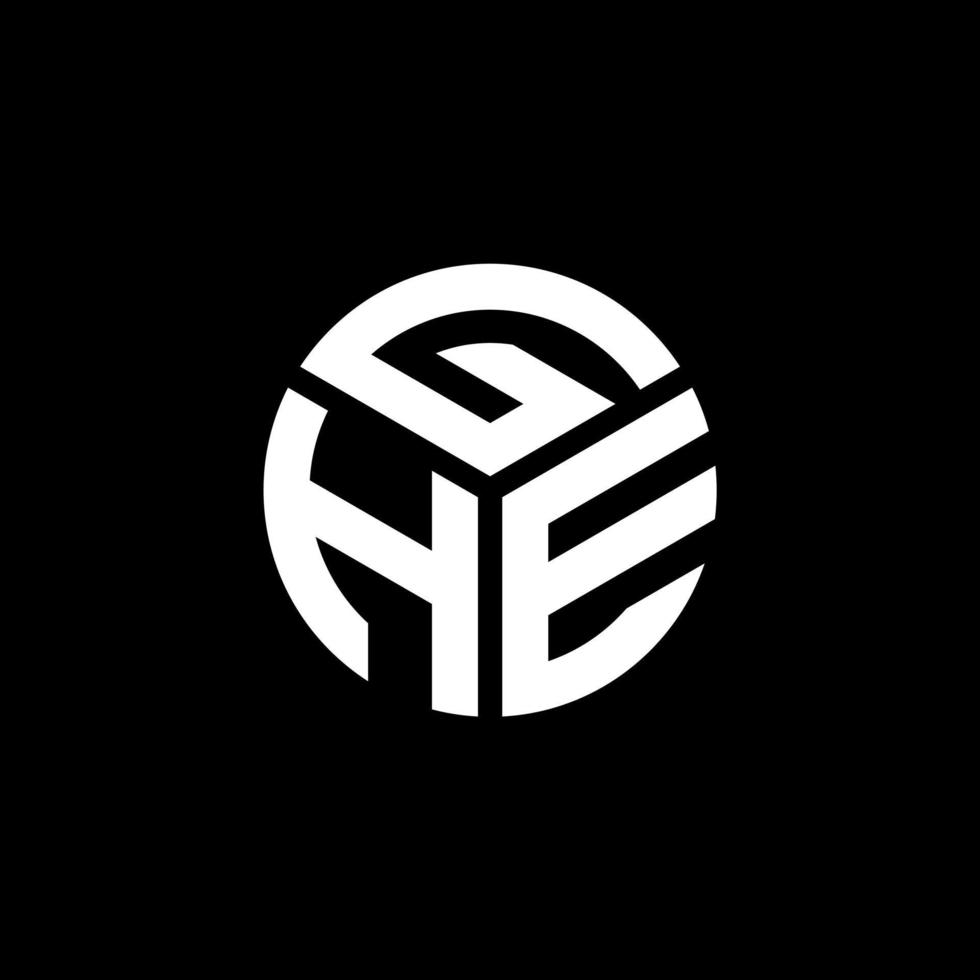 GHE letter logo design on black background. GHE creative initials letter logo concept. GHE letter design. vector
