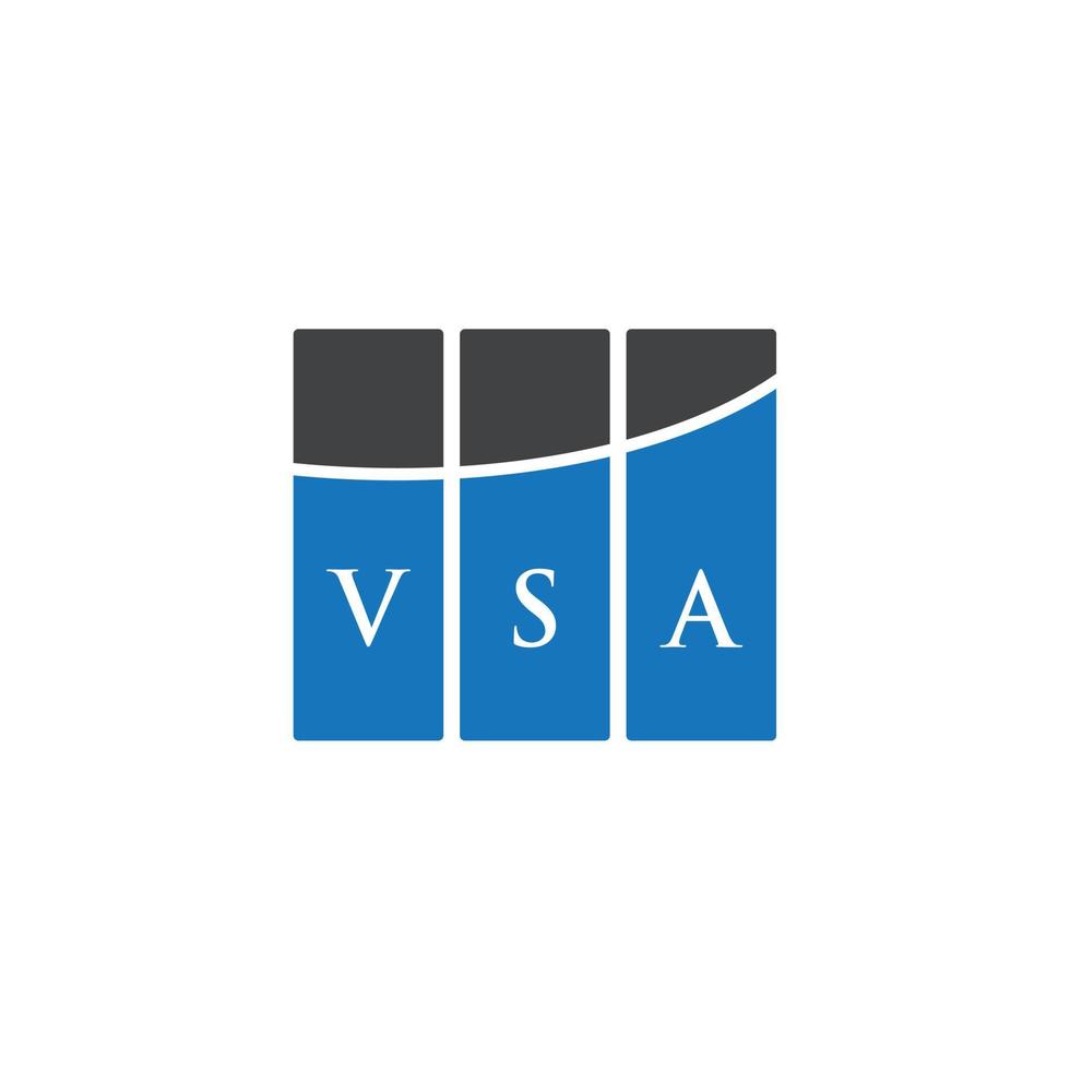 diseño de logotipo de letra vsa sobre fondo blanco. concepto de logotipo de letra de iniciales creativas vsa. diseño de letras vsa. vector