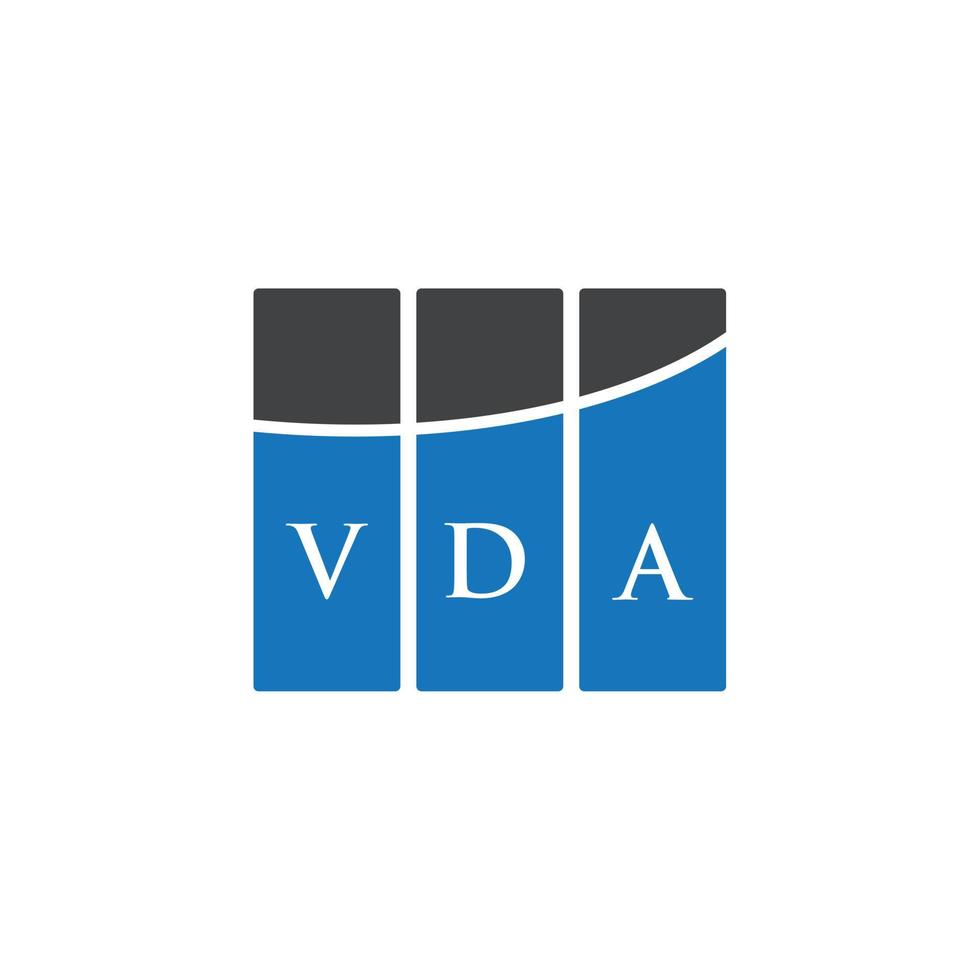VDA letter logo design on white background. VDA creative initials