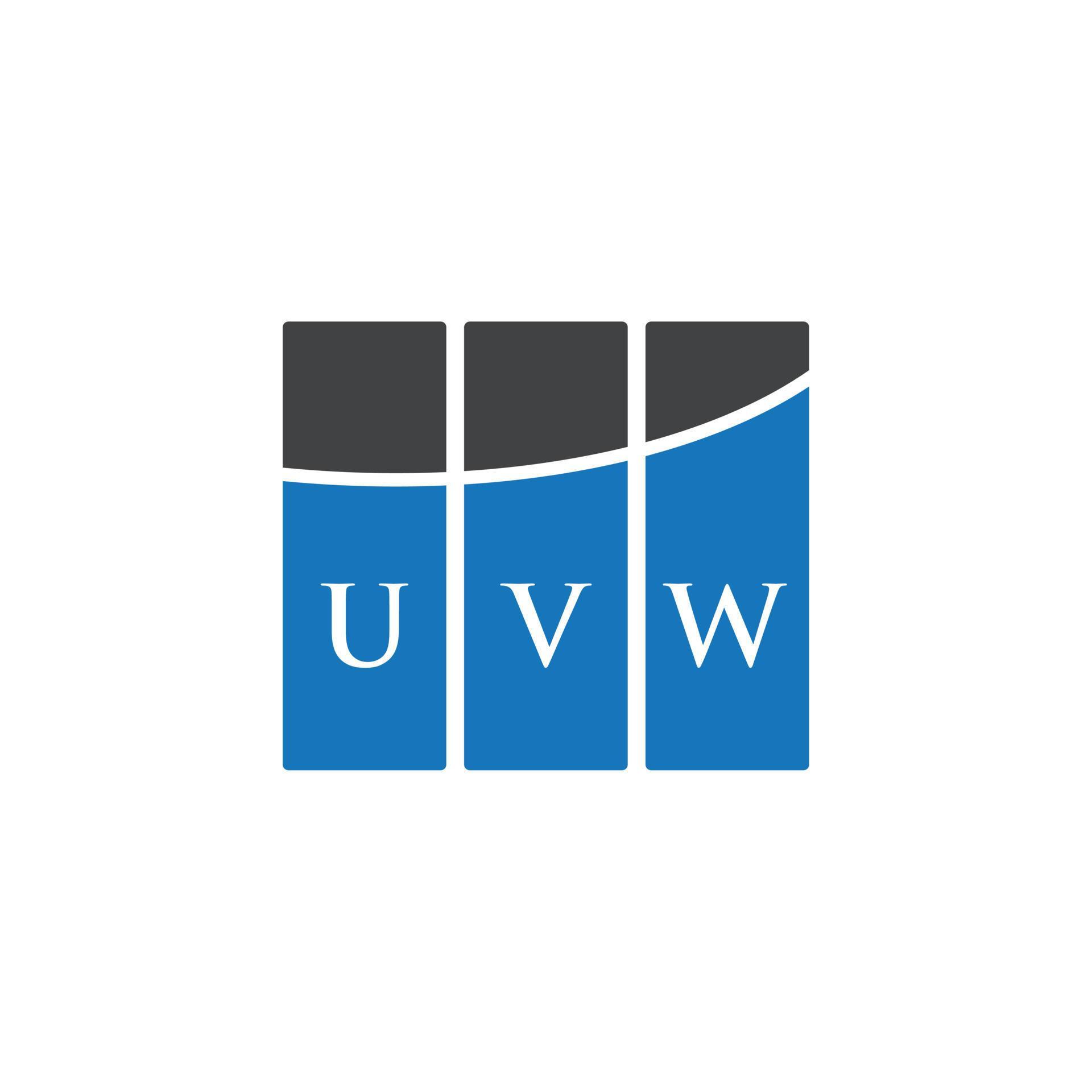 UVW letter logo design on white background. UVW creative initials