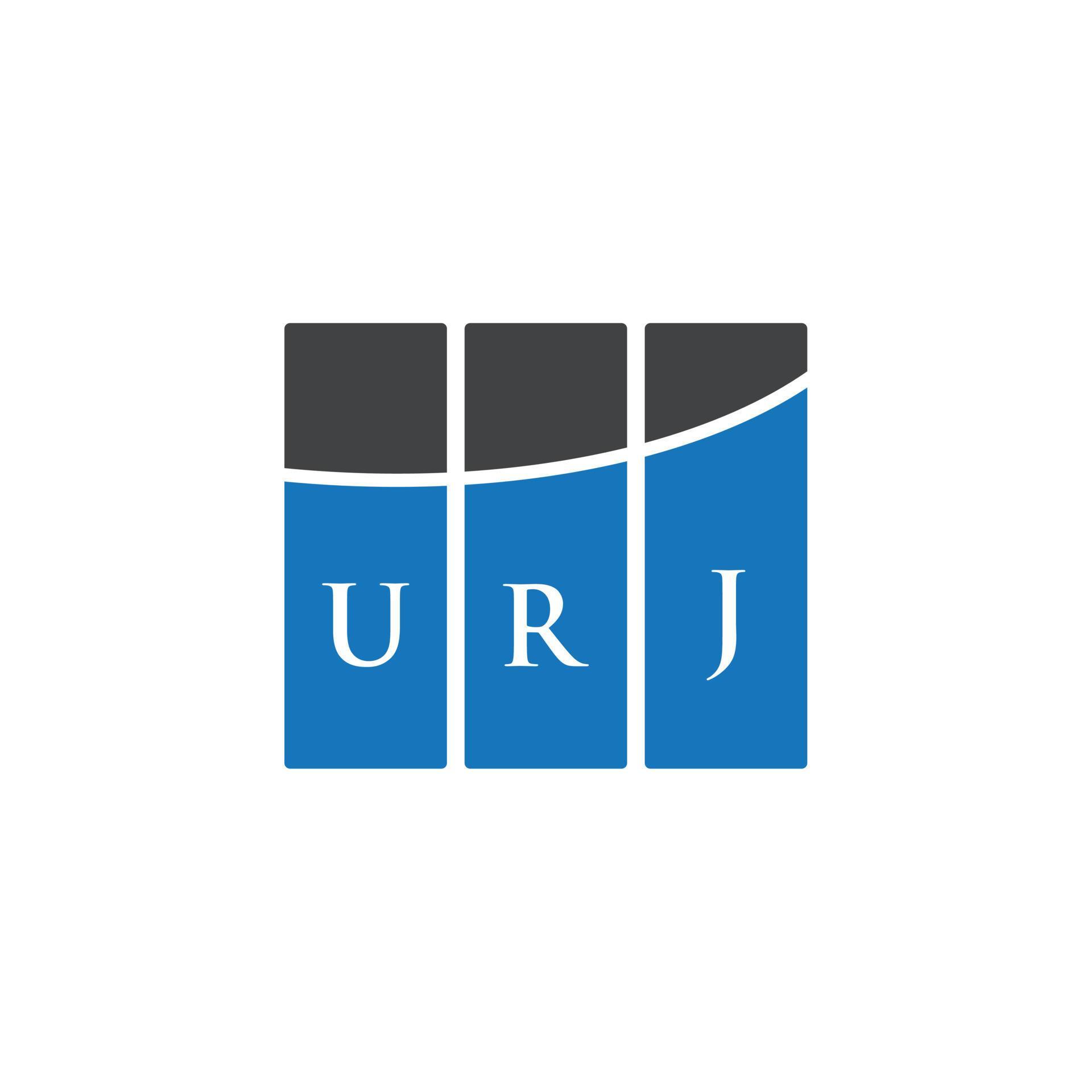 URJ letter logo design on white background. URJ creative initials .