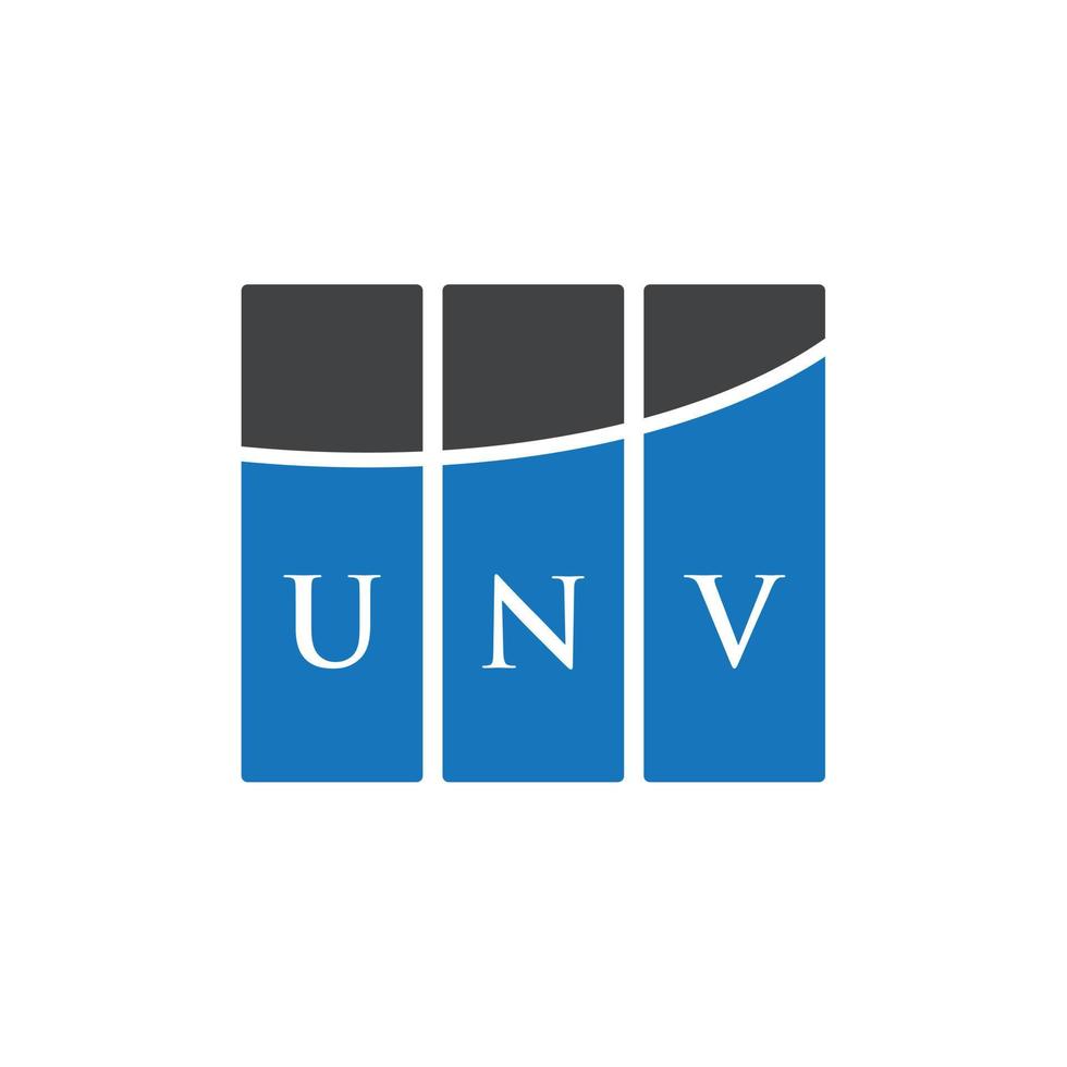diseño del logotipo de la letra unv sobre fondo blanco. concepto de logotipo de letra de iniciales creativas unv. diseño de letras unv. vector