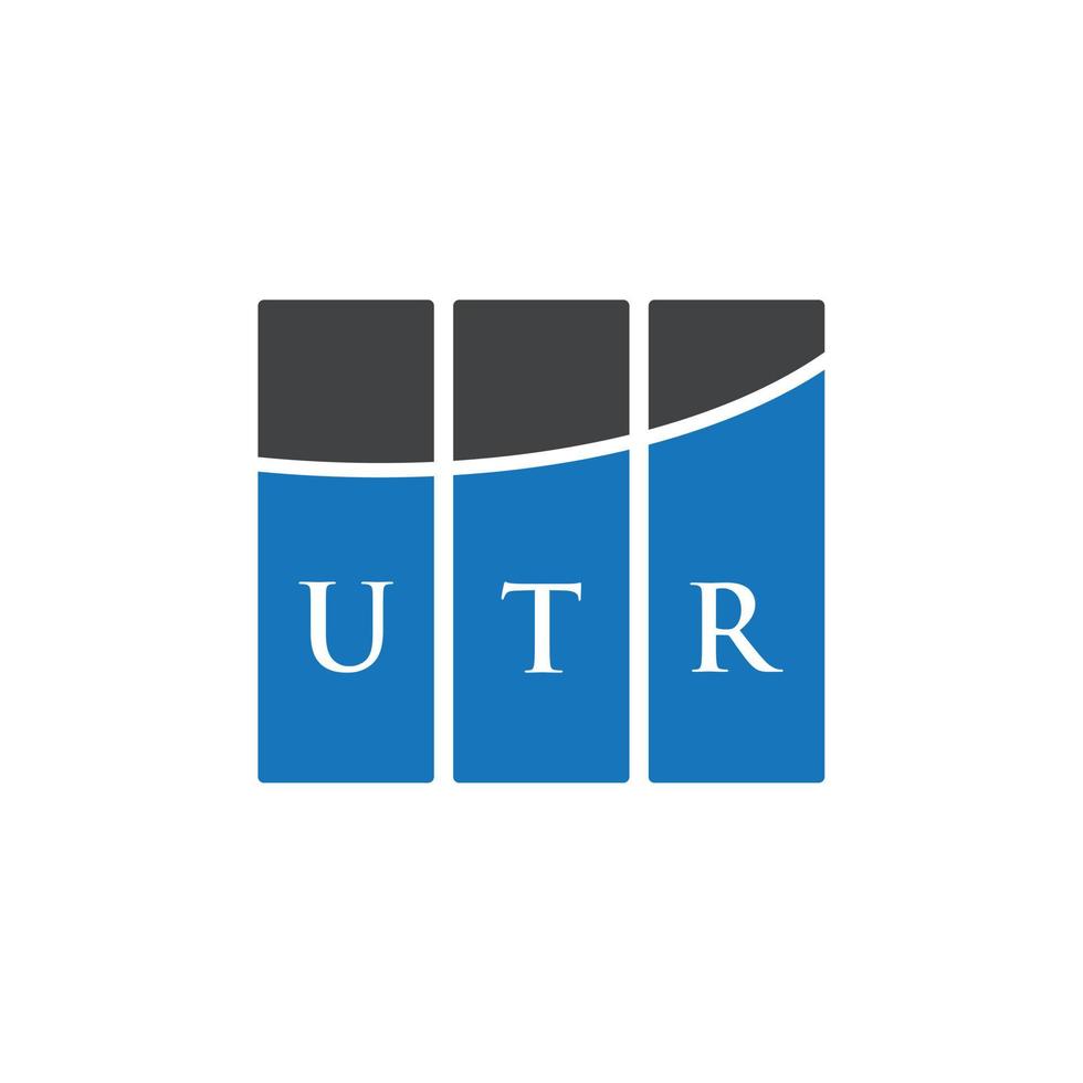 UTR letter logo design on white background. UTR creative initials