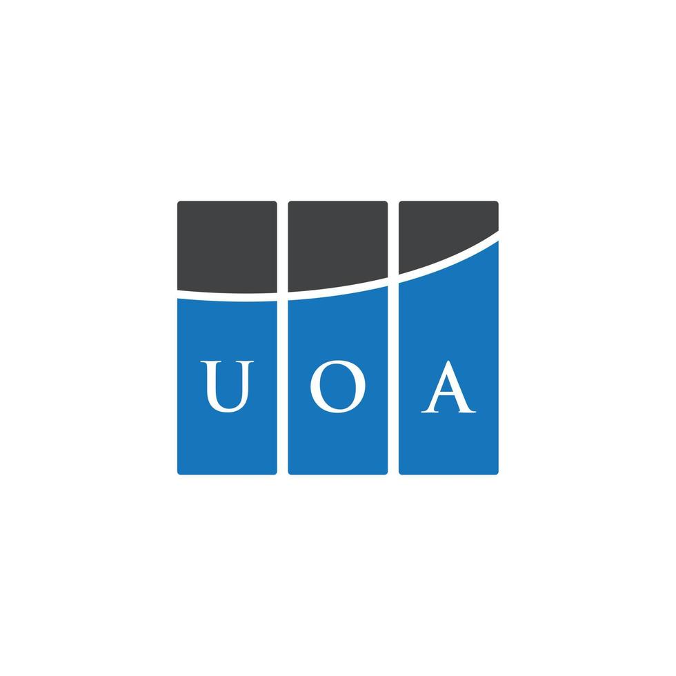 UOA letter logo design on white background. UOA creative initials