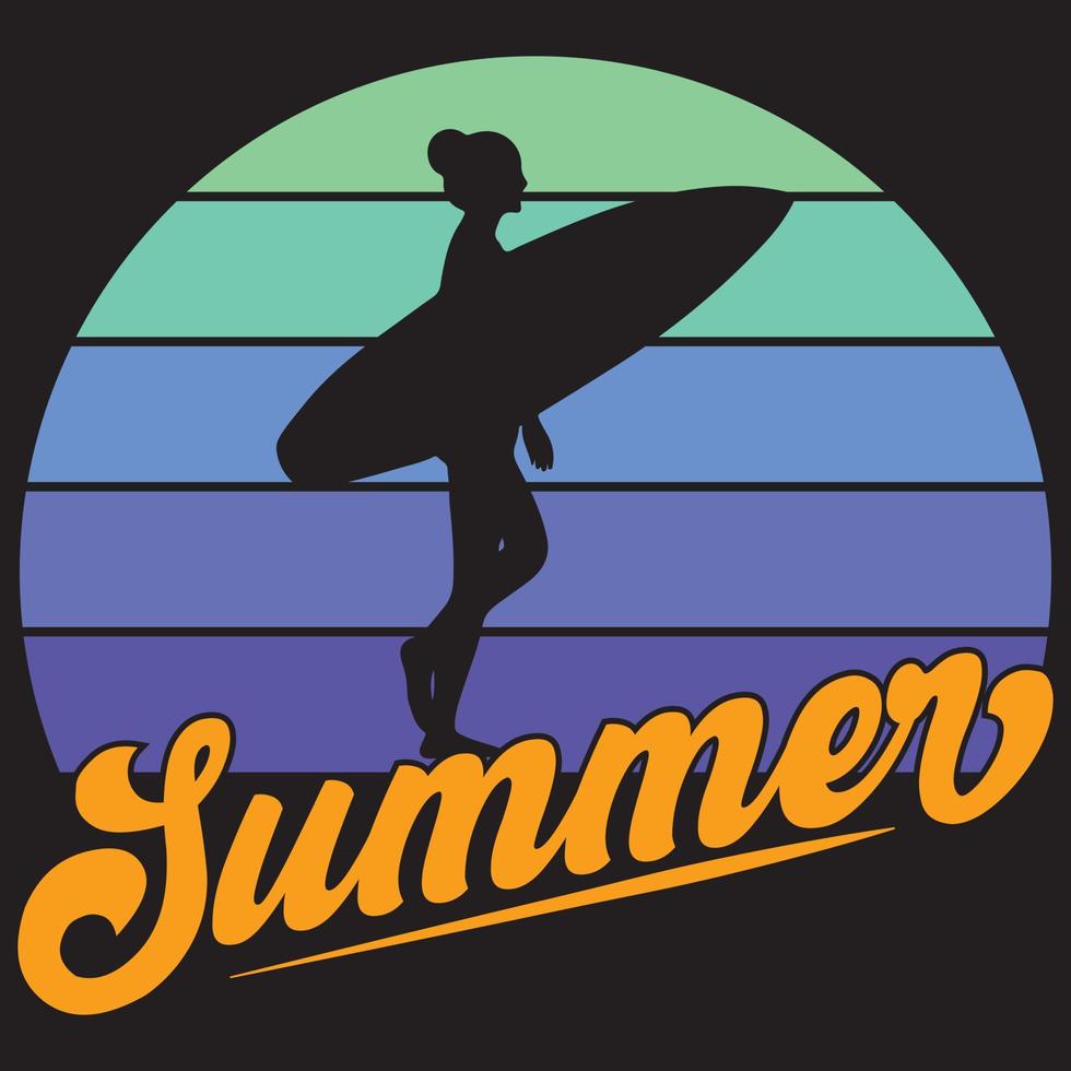 diseño de camiseta de vector de verano