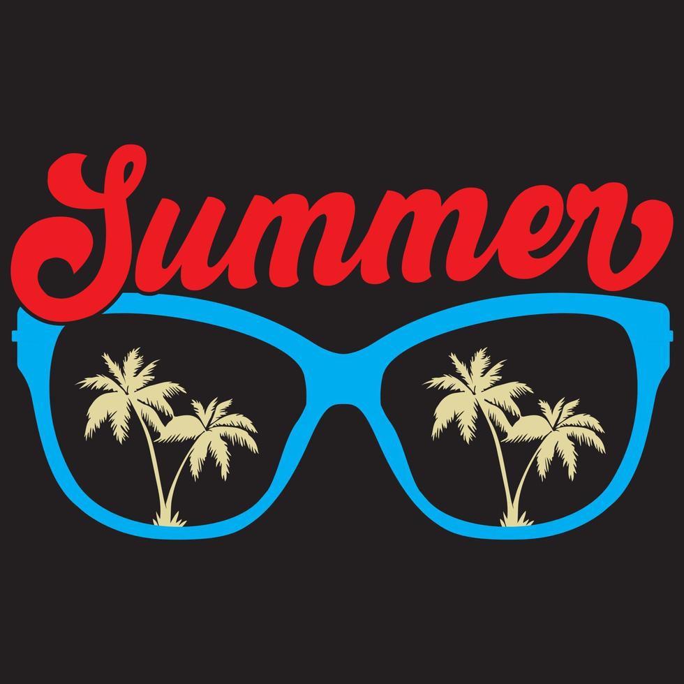 diseño de camiseta de verano con gafas de sol vector