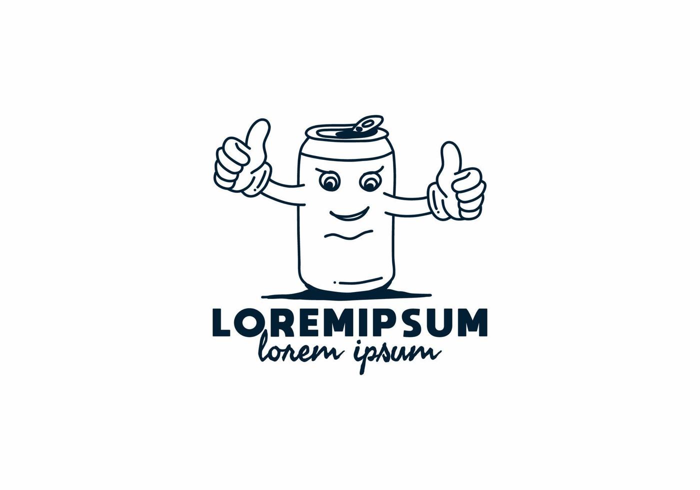 ilustración de lata feliz con texto de lorem ipsum vector
