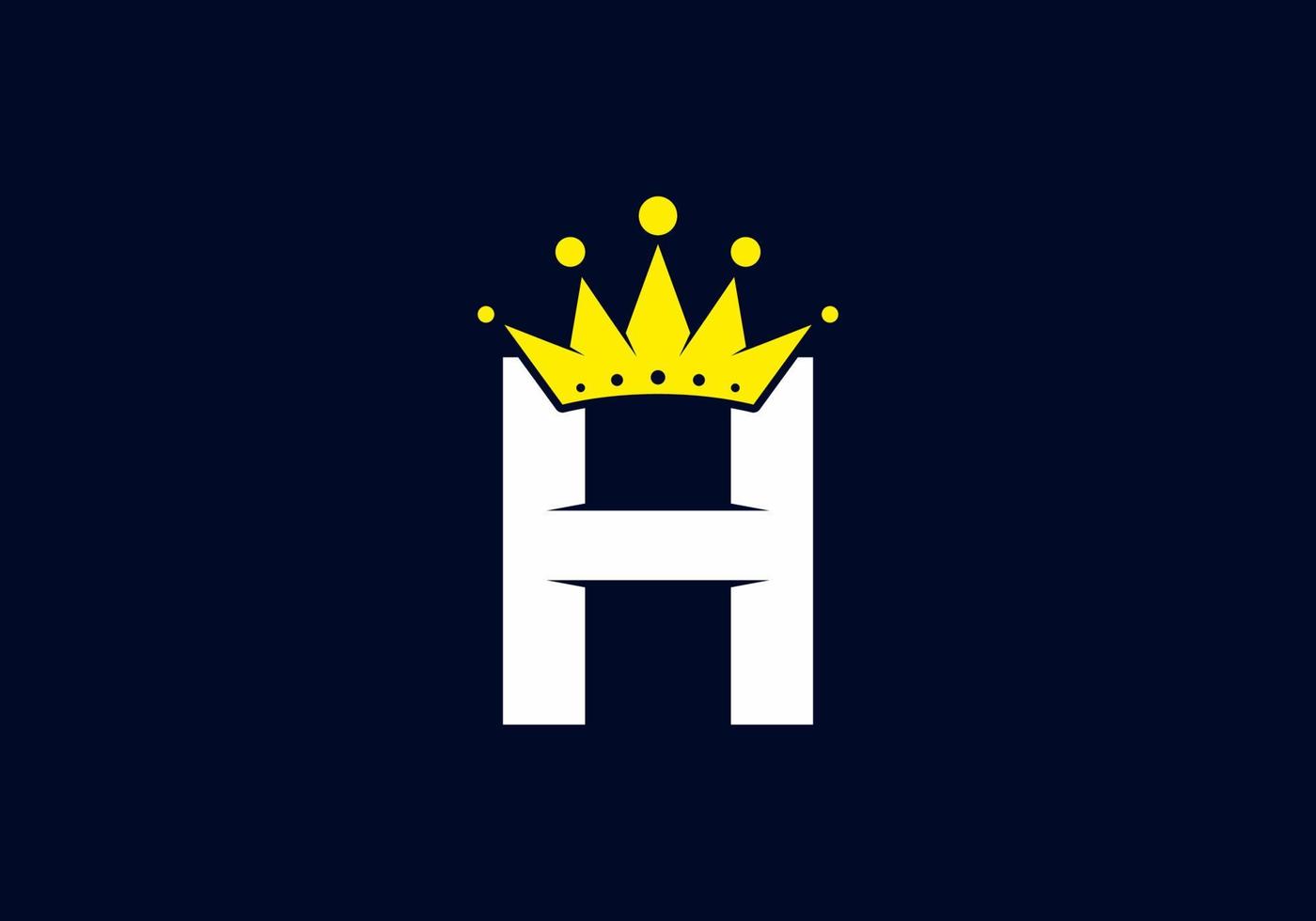 Initial H letter with crown vector