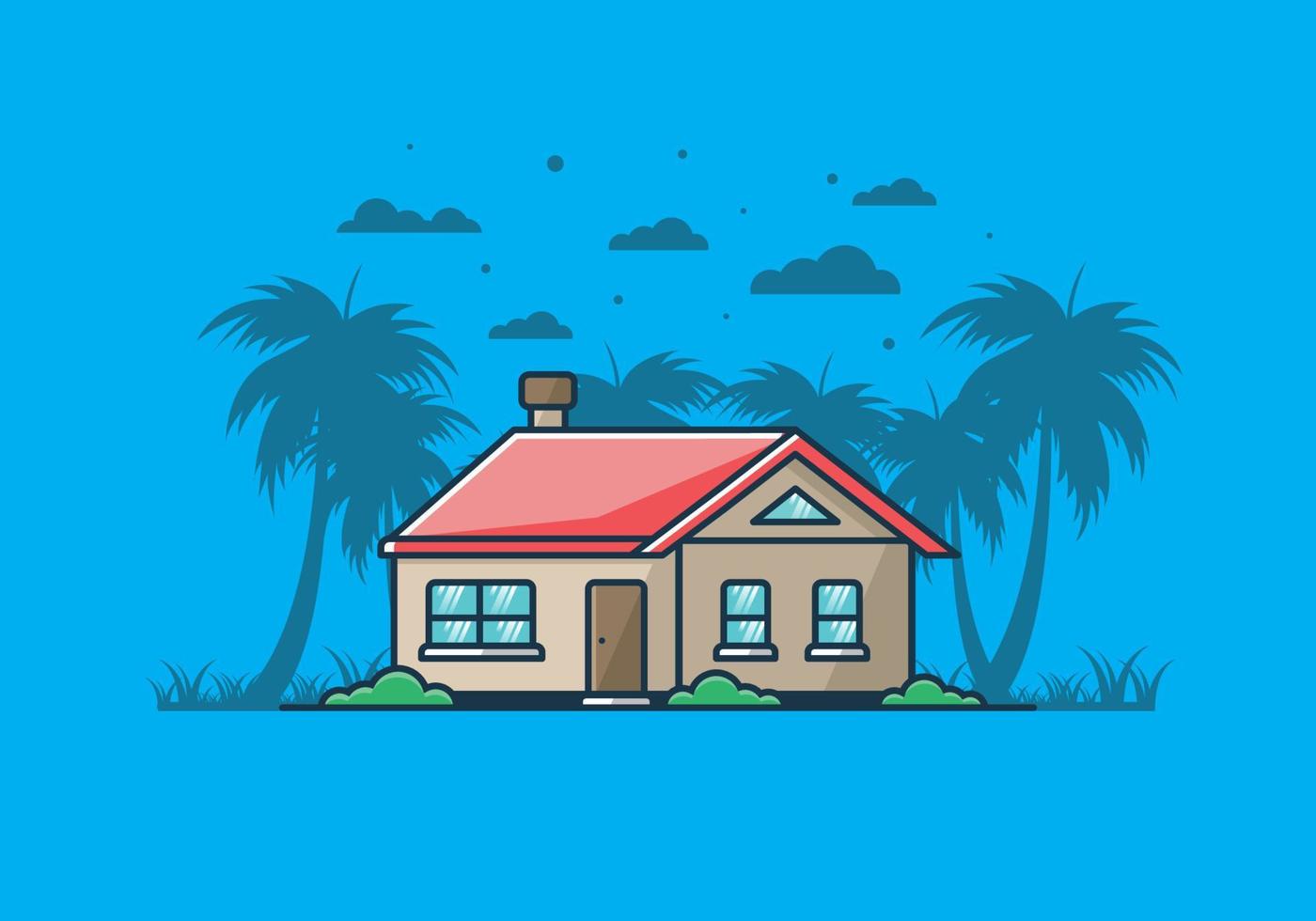 Colorful simple dream house flat illustration vector