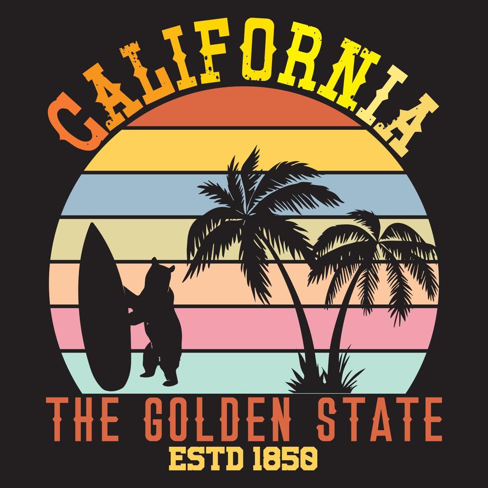 california el estado dorado estd 1858 vector