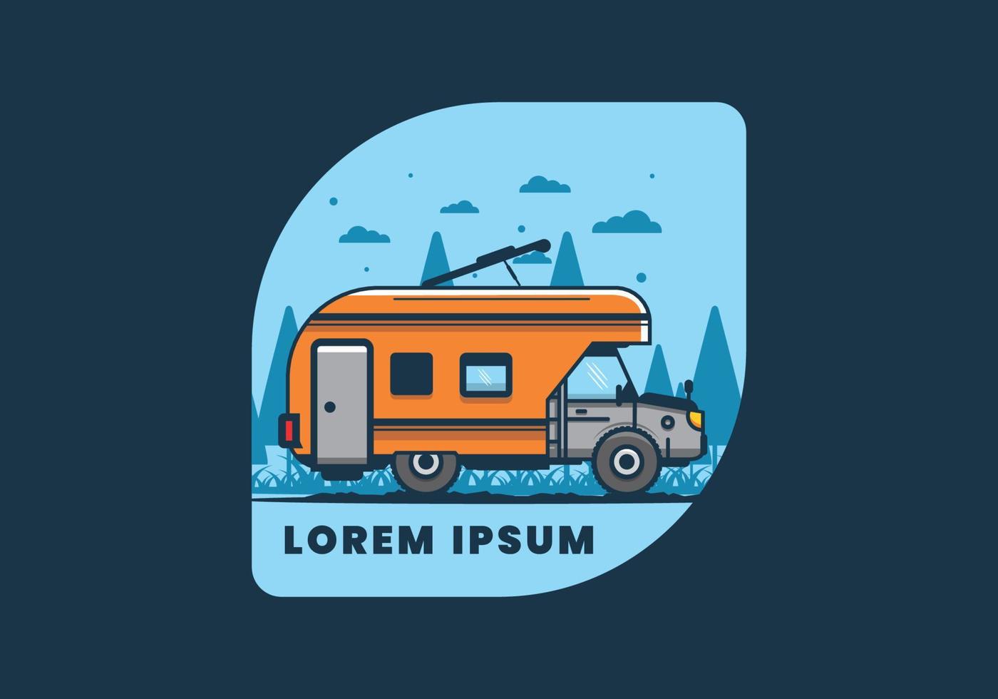 Colorful RV truck flat illustration vector