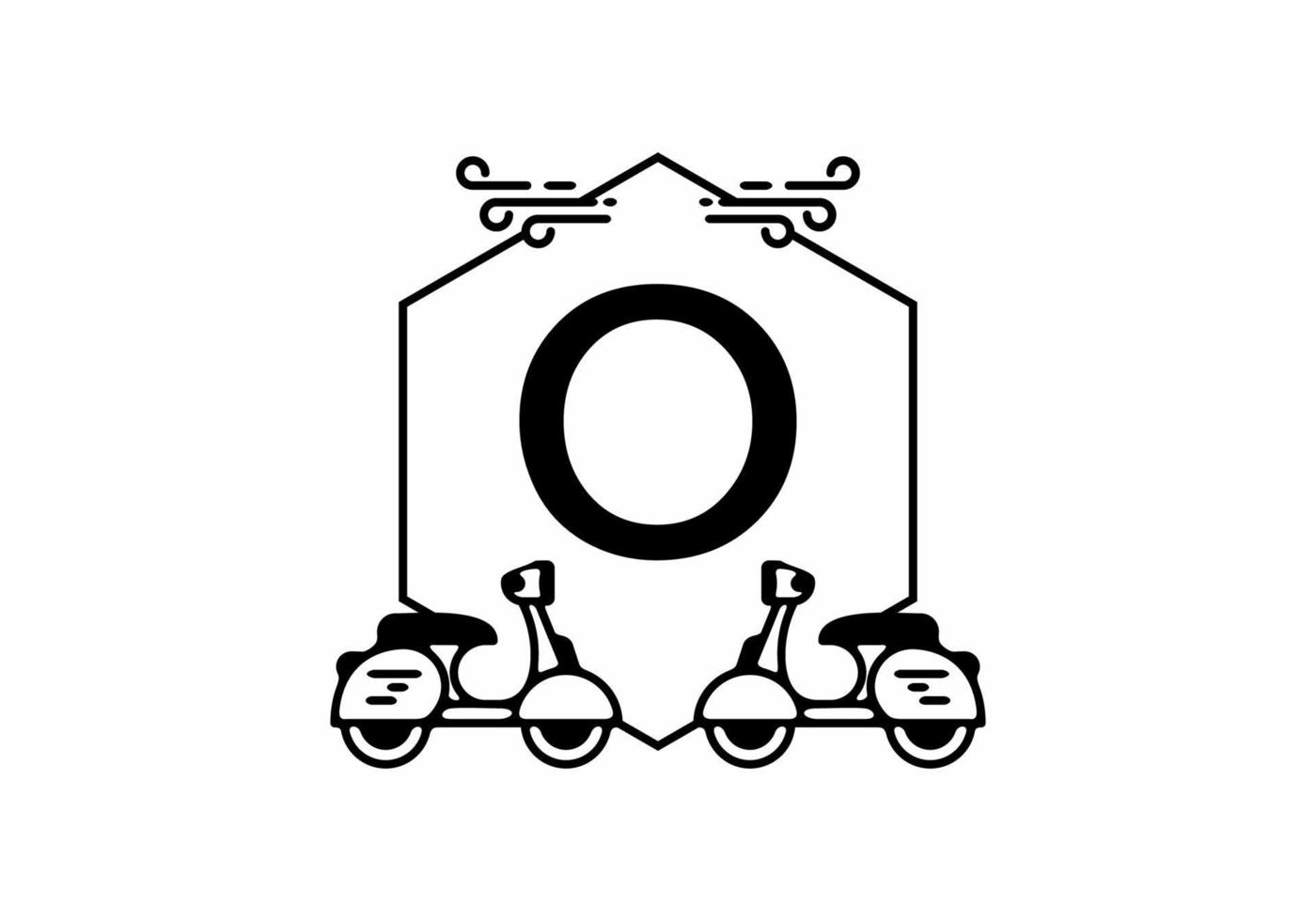 Initial letter O in scooter frame vector