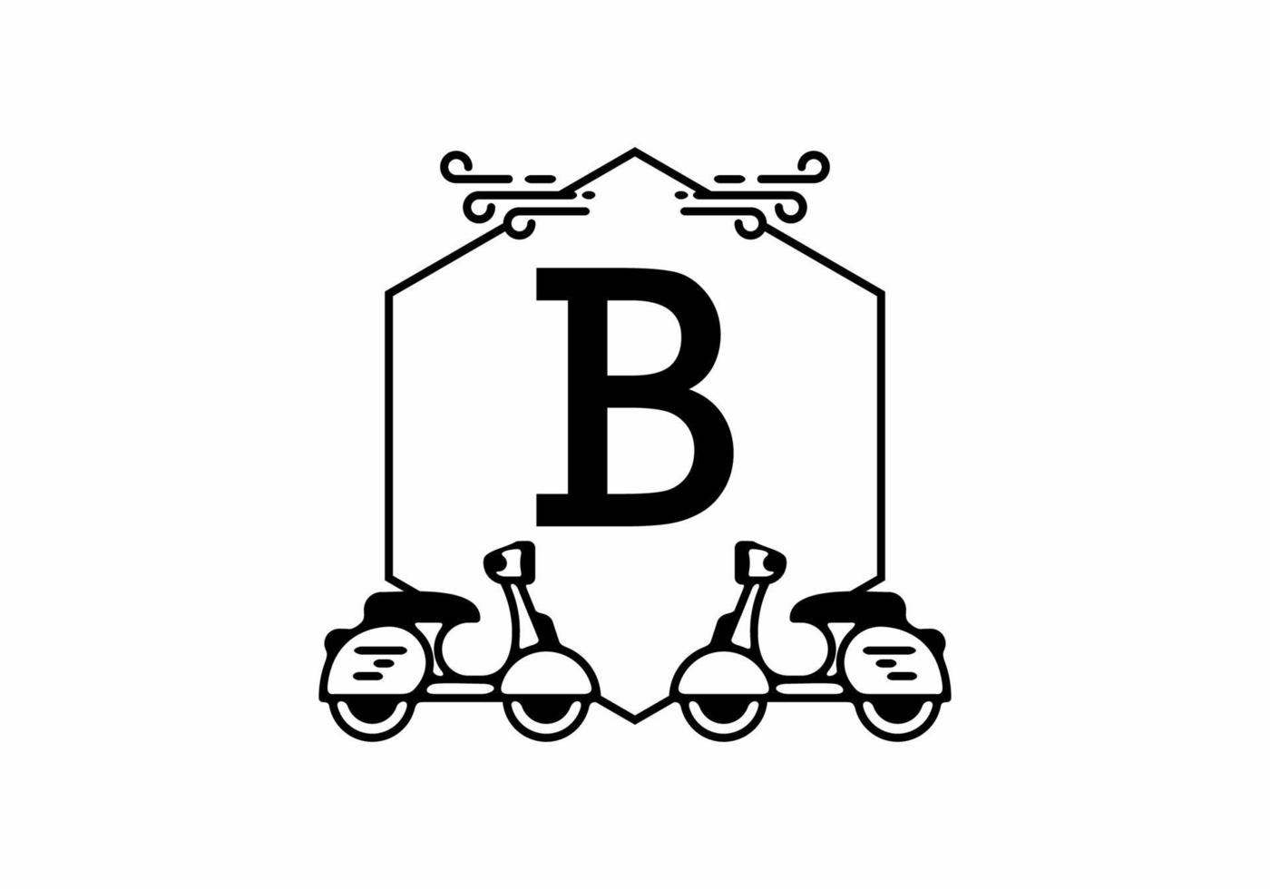 Initial letter B in scooter frame vector