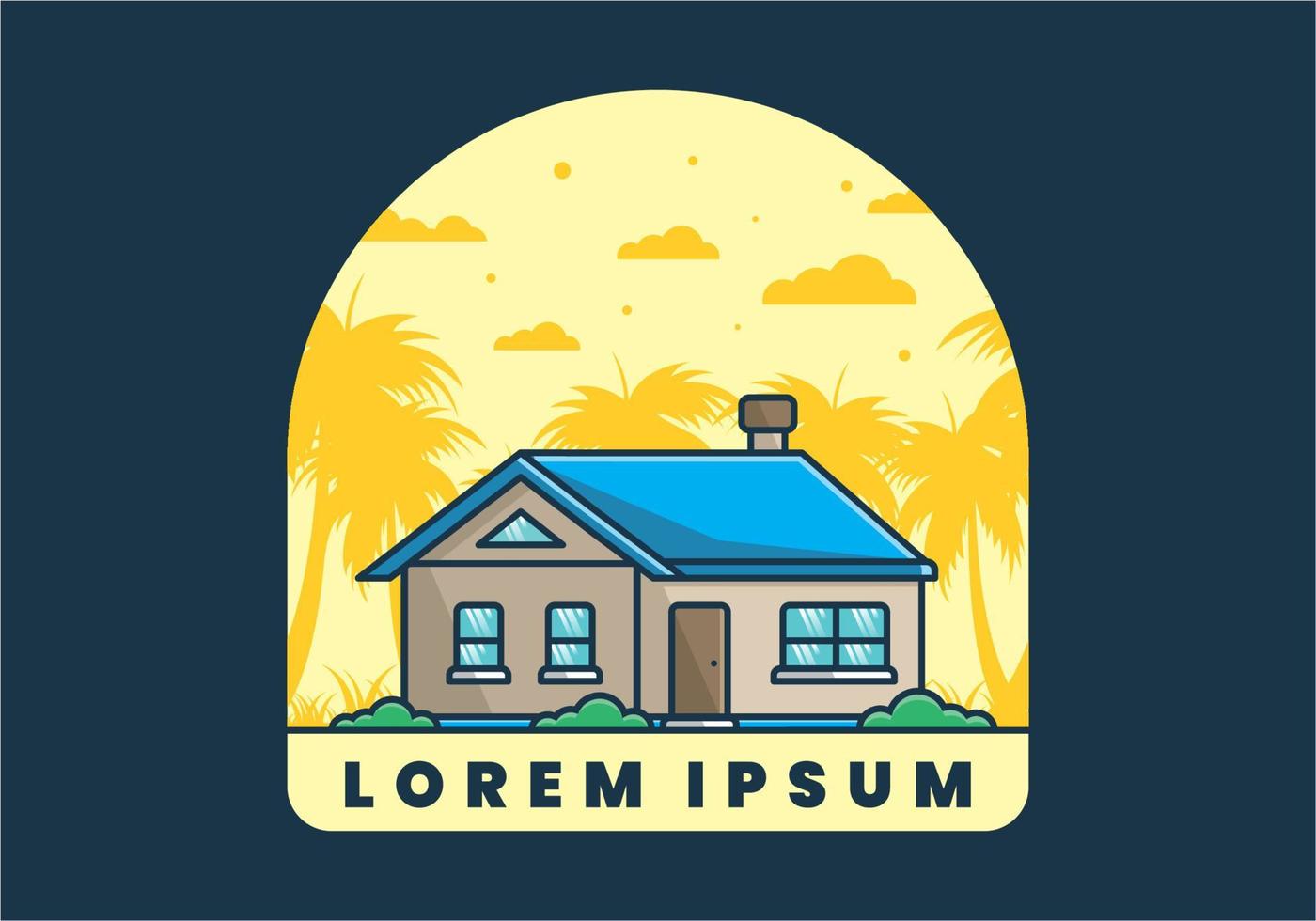 Colorful simple dream house flat illustration vector