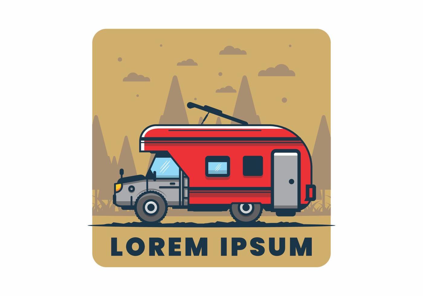 Colorful RV truck flat illustration vector