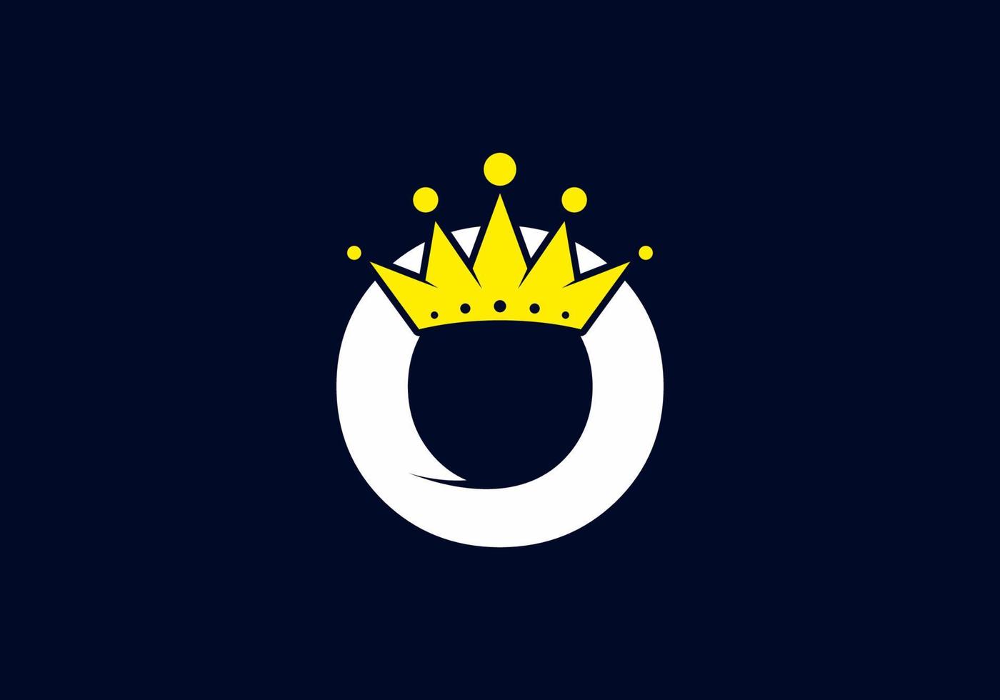 Initial O letter with crown vector