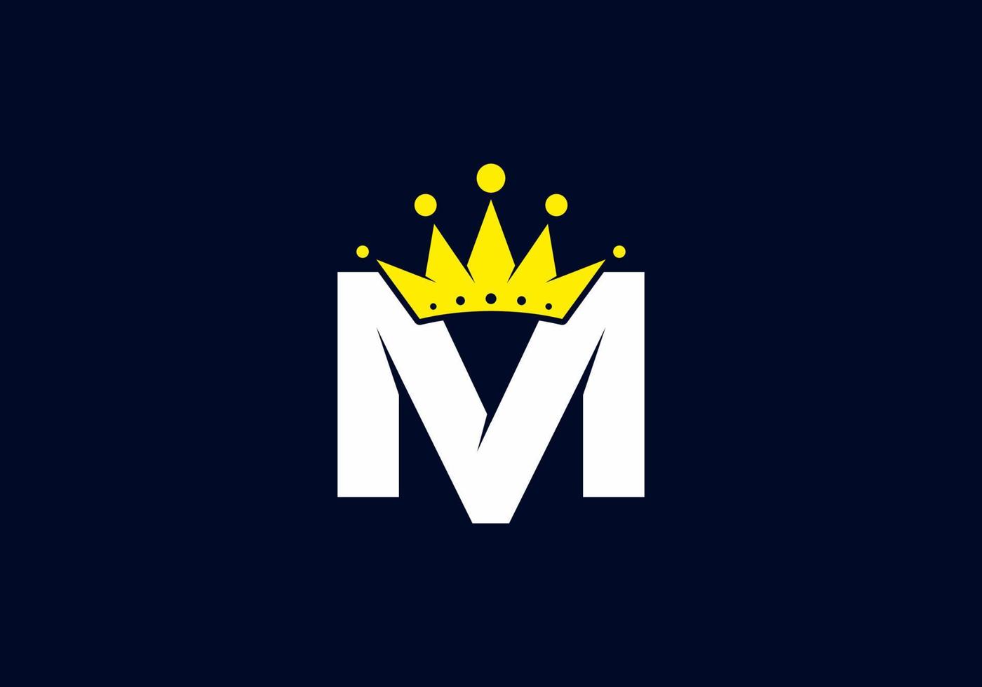 Initial M letter with crown vector