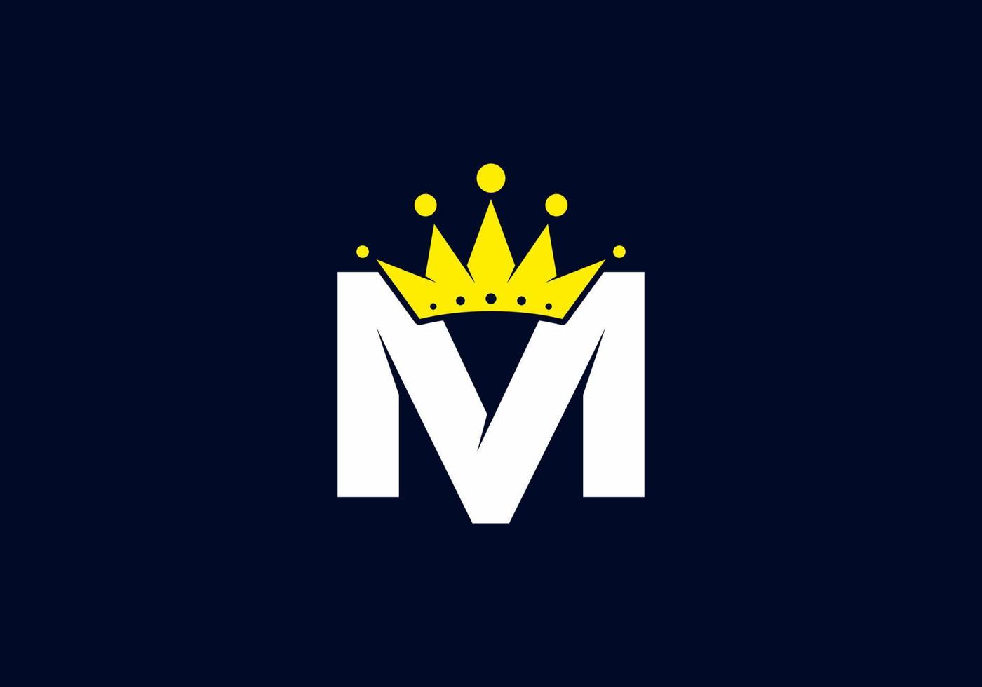 Initial M letter with crown vector