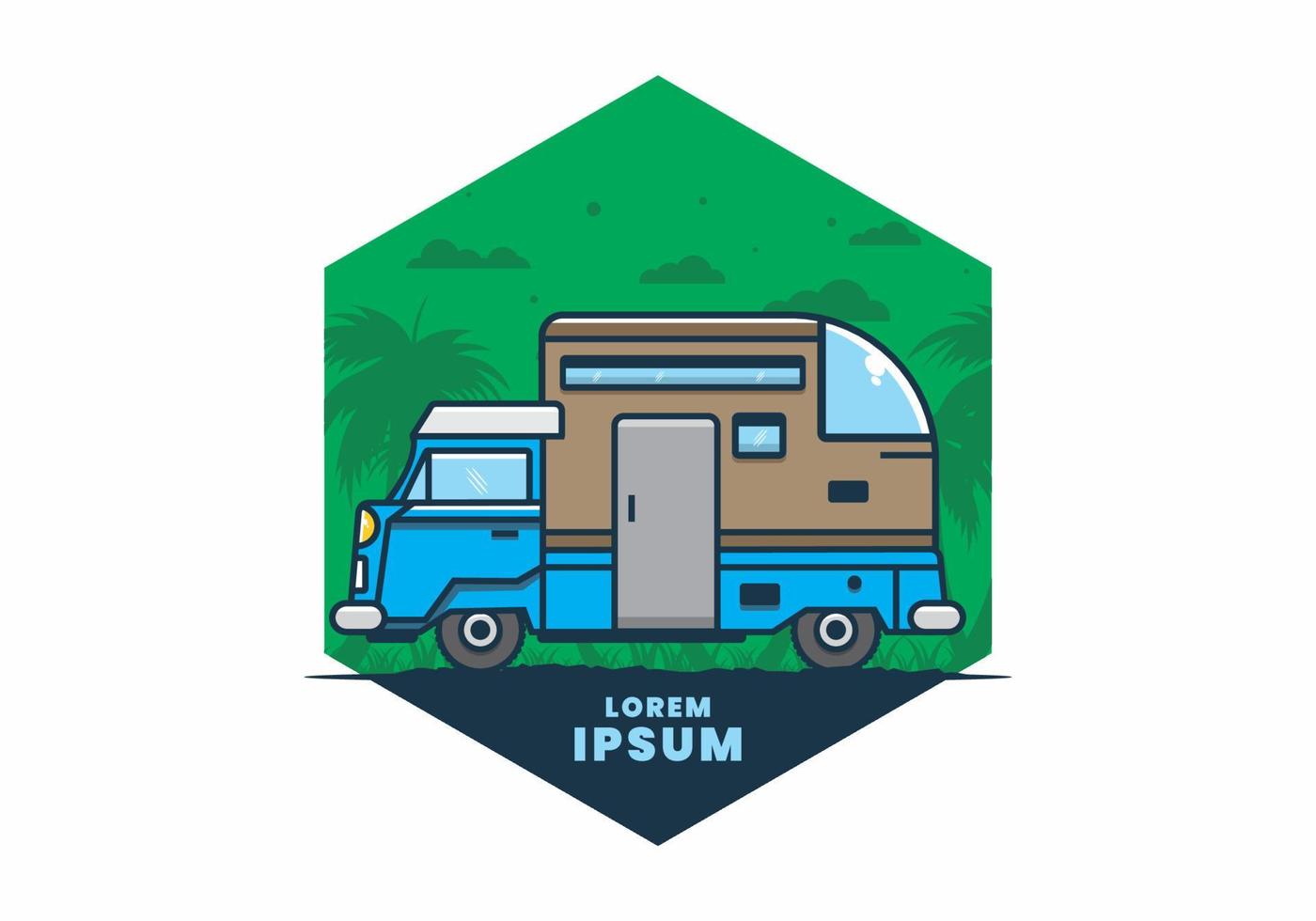 ilustración plana de autocaravana personalizada vector