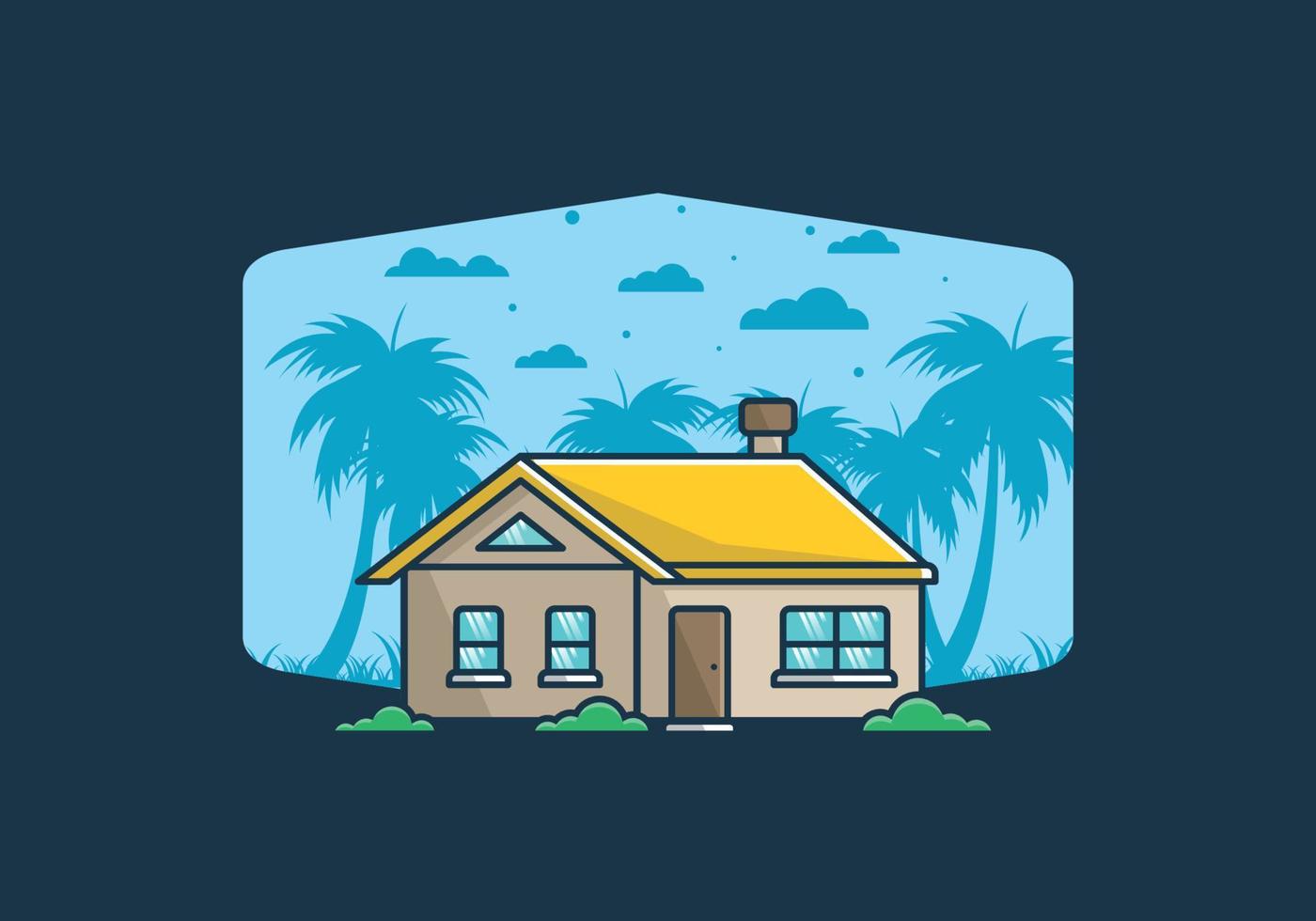 Colorful simple dream house flat illustration vector