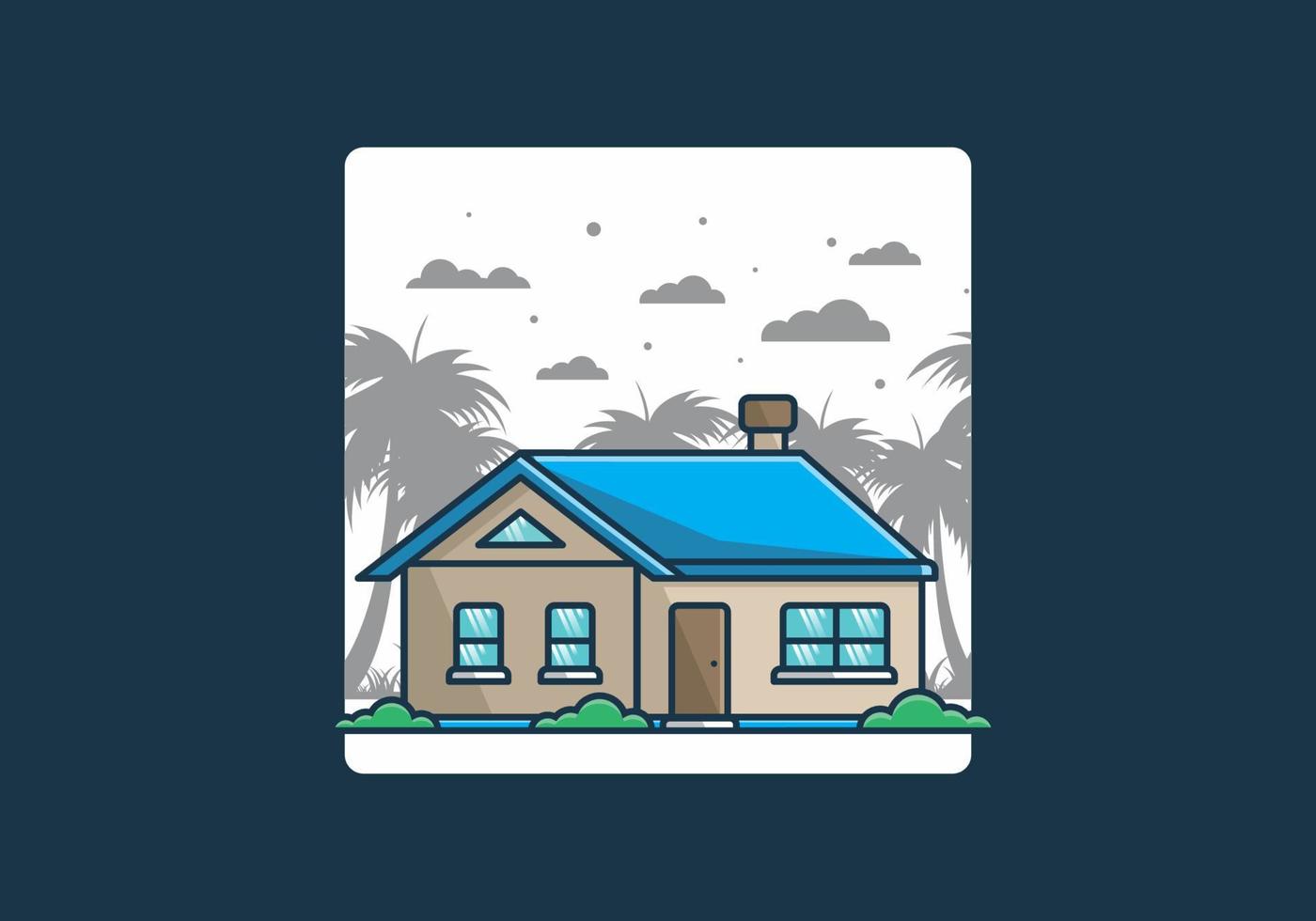 Colorful simple dream house flat illustration vector