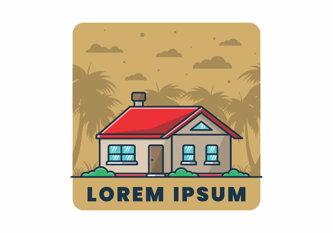 Colorful simple dream house flat illustration vector