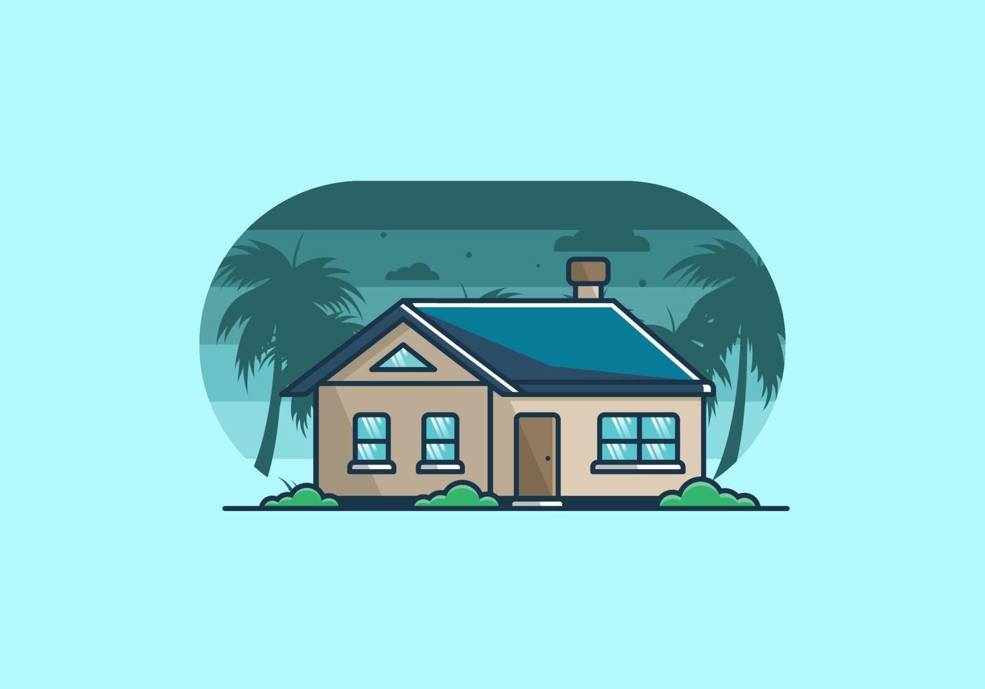 Colorful simple dream house flat illustration vector