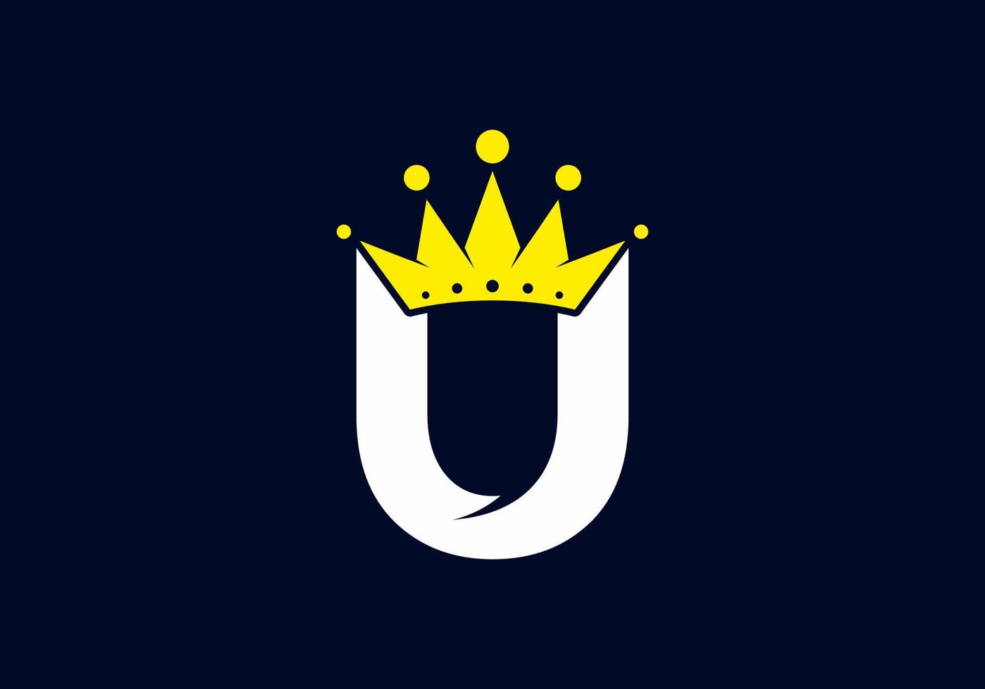 Initial U letter with crown vector