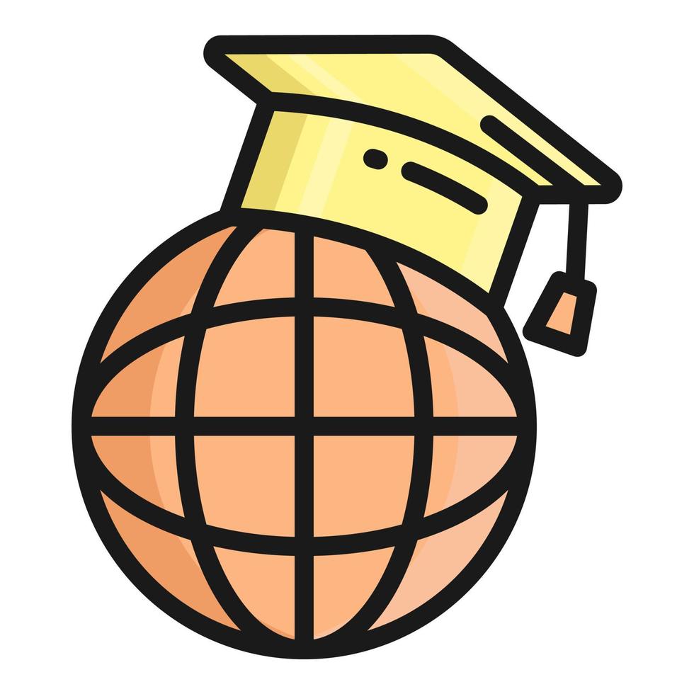 global gradation  vector icon, school and education icon