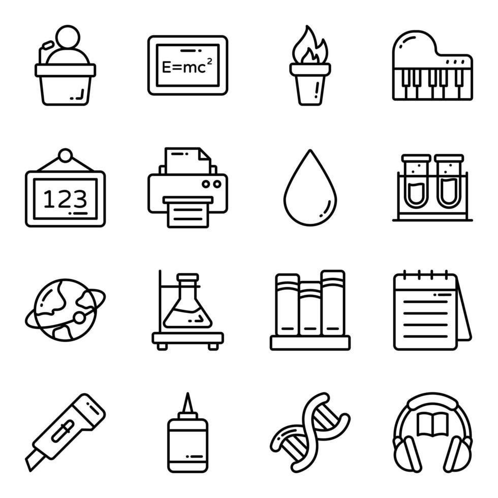 Education vector icons set, in flat design education, school, Collection of modern pictograms and university with elements for mobile concepts and web apps.