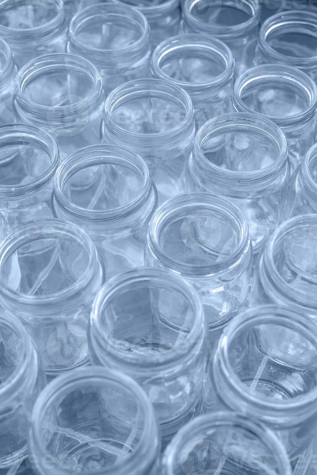 Sorting and collection of glass containers for recycling and reuse. photo