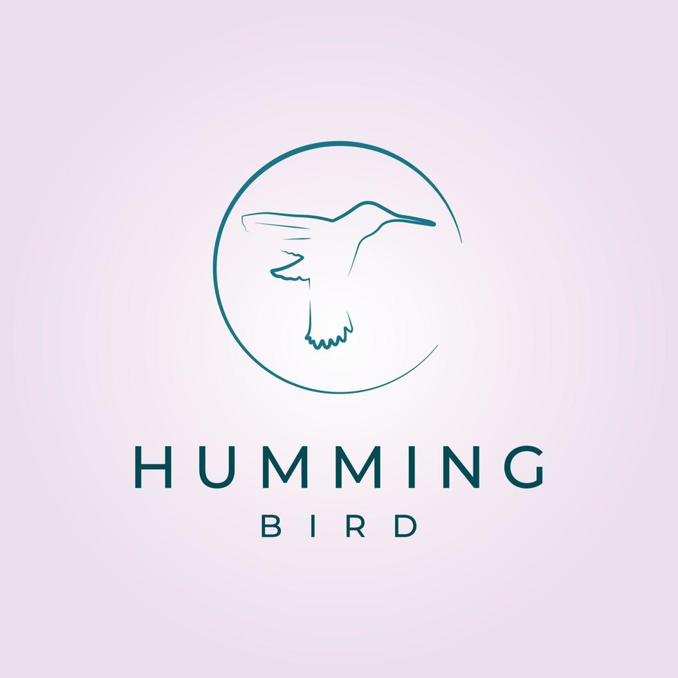 hummingbird line art logo icon designs vector illustration