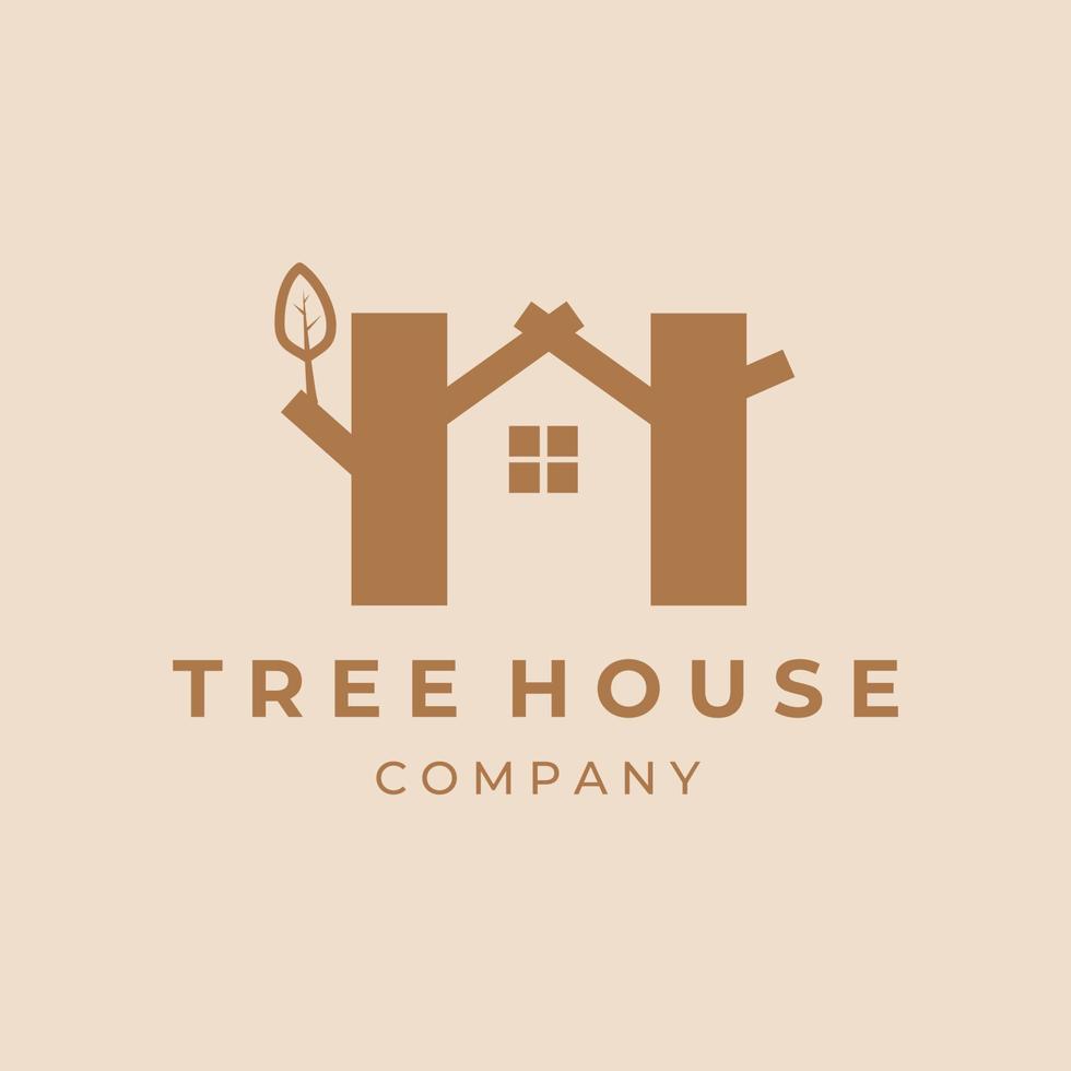 Tree House business logo vector illustration design