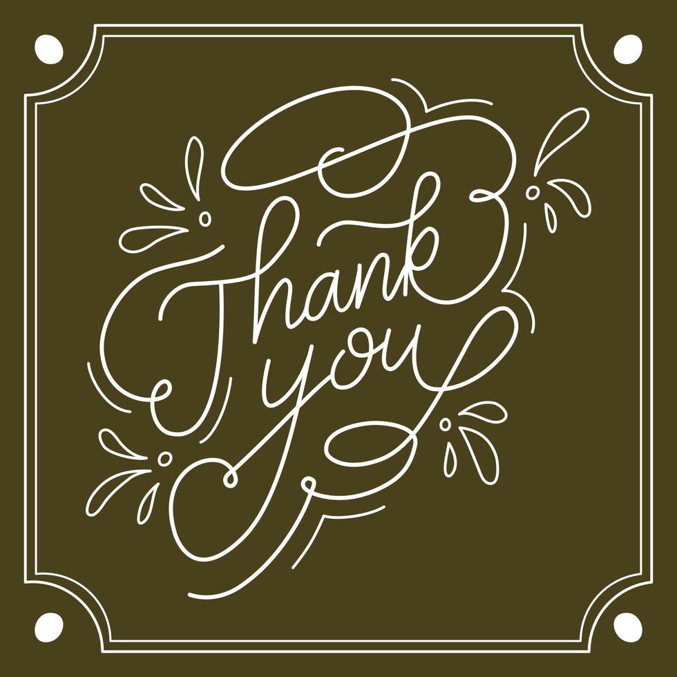 Thank you with flourishes decorative script lettering vector