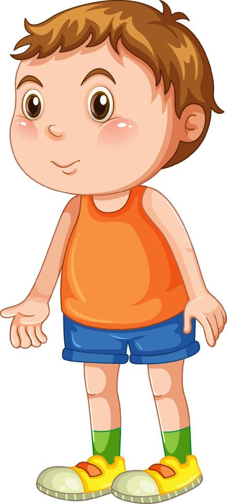 Cute boy cartoon character on white background vector