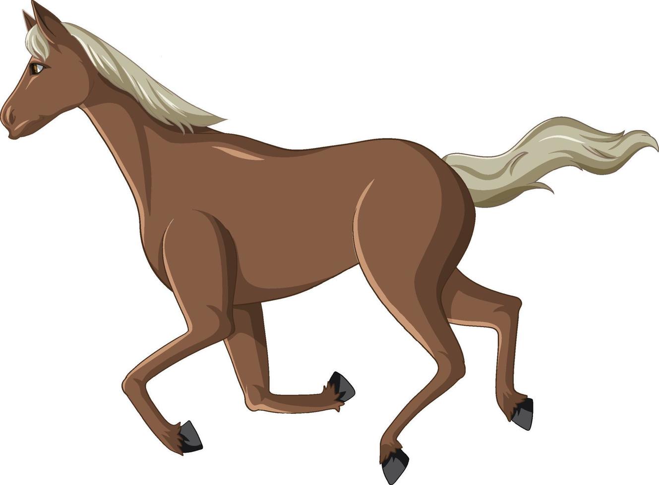 Brown horse running cartoon vector